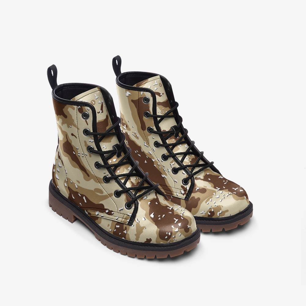 Brown Camo Boots | Lightweight Leather | US Army Desert Uniform Camo Colors