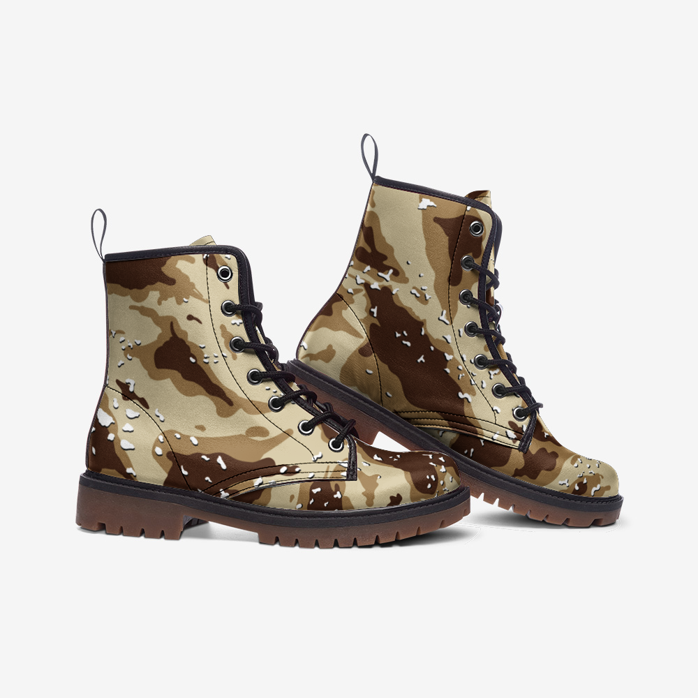 Brown Camo Boots | Lightweight Leather | US Army Desert Uniform Camo Colors