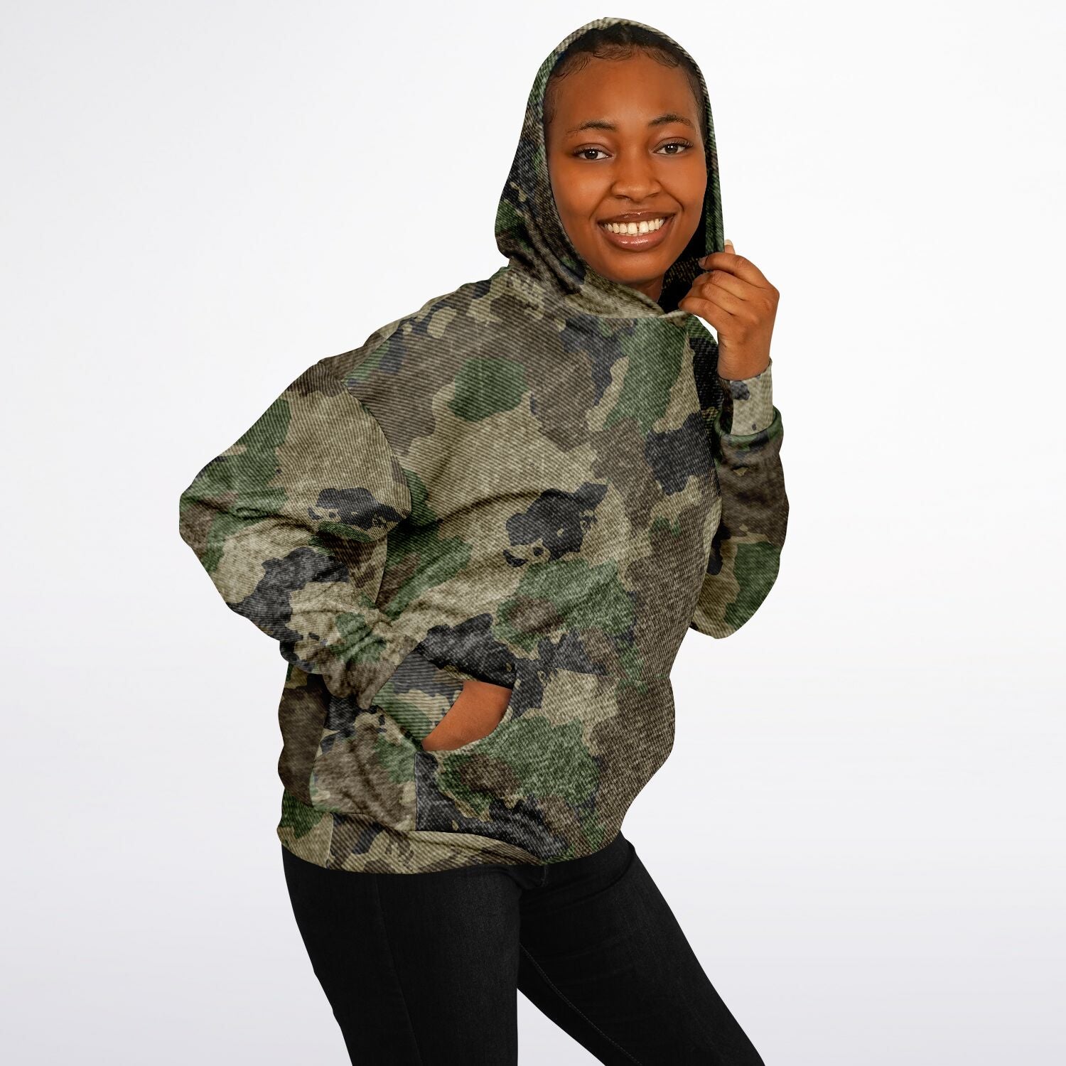 Oversized Hoodie | Brown Camouflage Uniform Cloth Pattern | Camo Colors