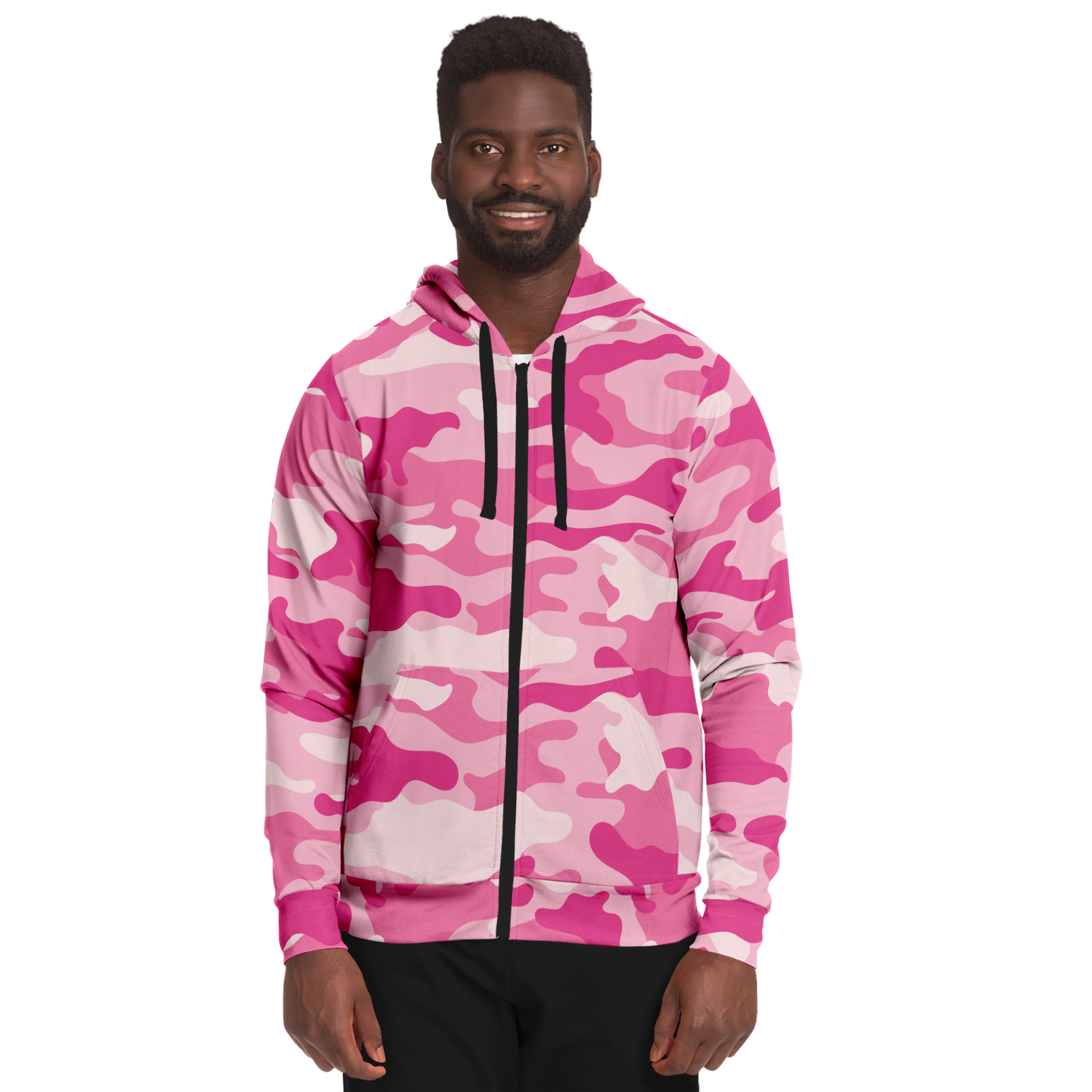 Zip-Up Hoodie | Lavender Pink Camouflage style Camo Colors