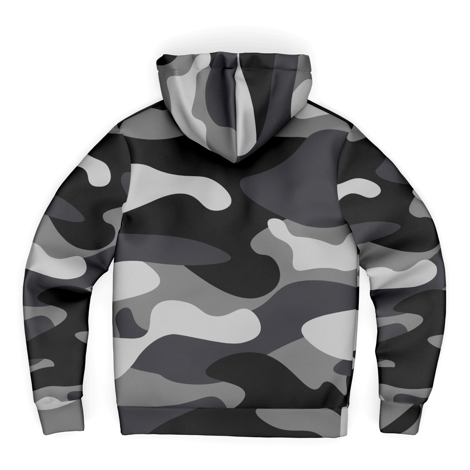 Microfleece Zip Camouflage Hoodie in Shade Of Grey Camo Colors