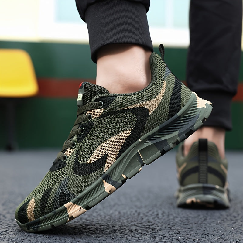 Men's Lightweight Sneakers – Camouflage Pattern, Non-Slip Lace-Up Camo Colors