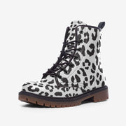 Leopard Boots | Lightweight Leather | Black and White Camo Colors