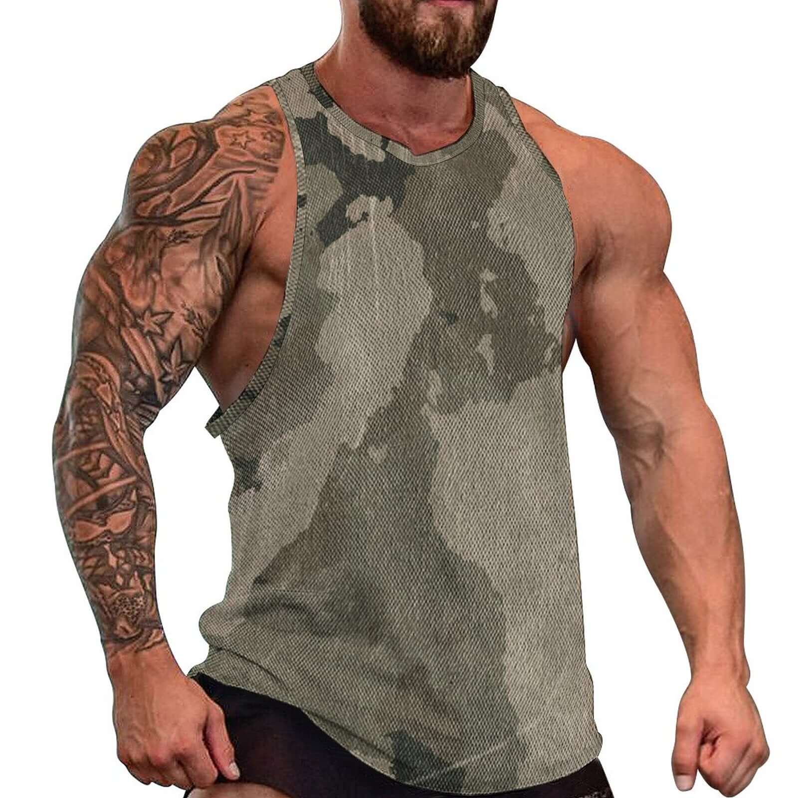 Camo Tank Top | Dirty Old Brown Camouflage Camo Colors