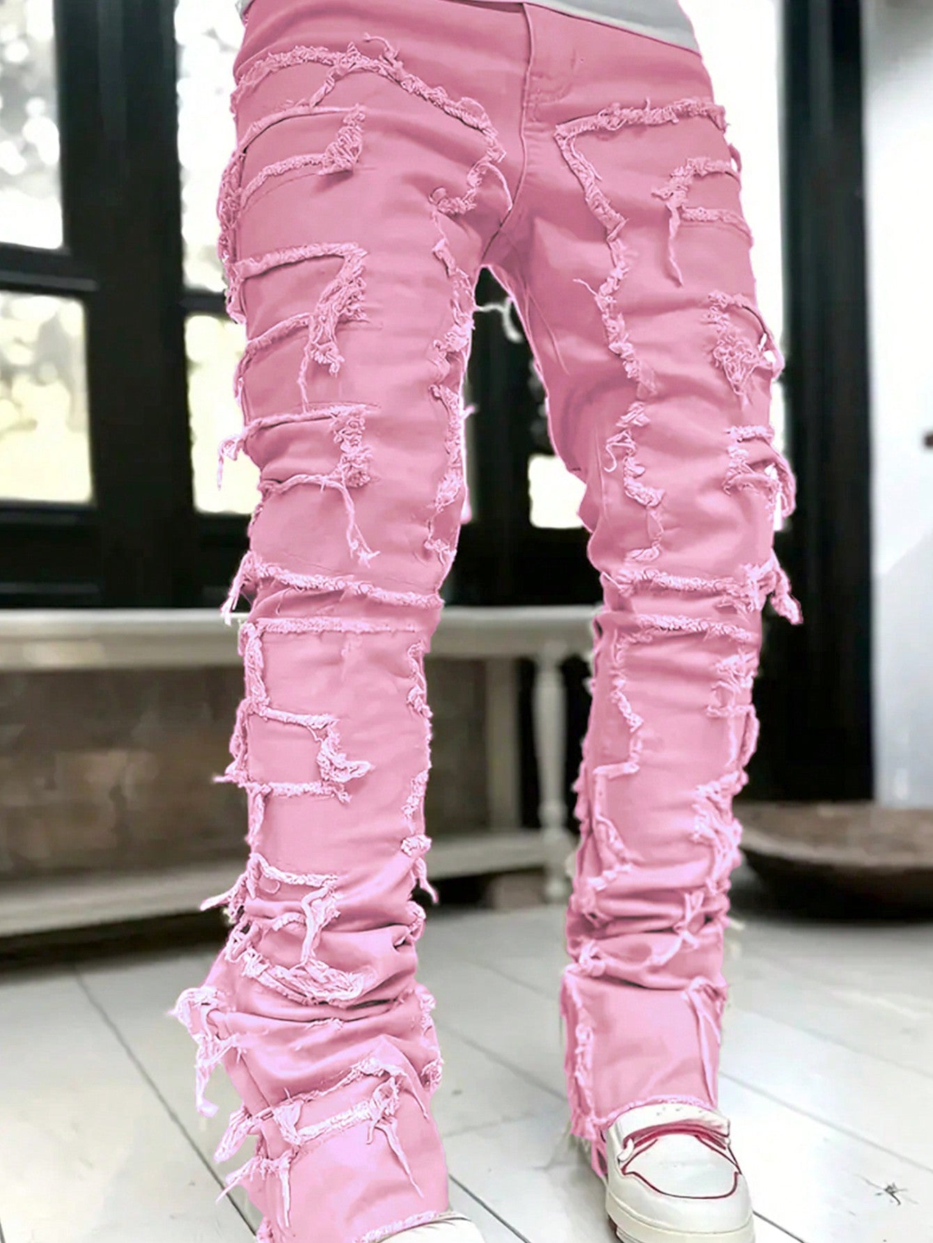 Men's Camo Print Ripped Jeans Camo Colors