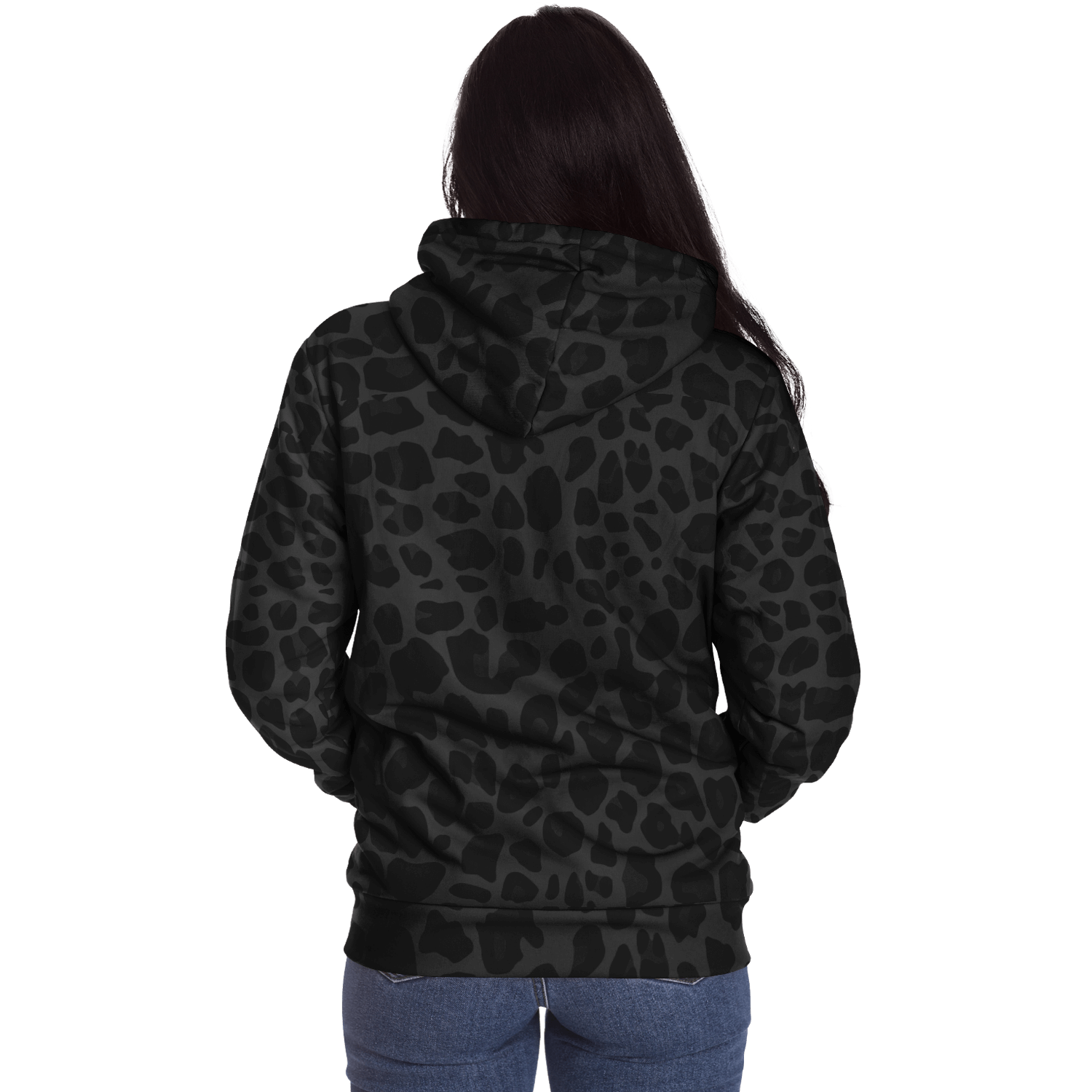Microfleece Zip Hoodie | Black Puma Print Camo Colors