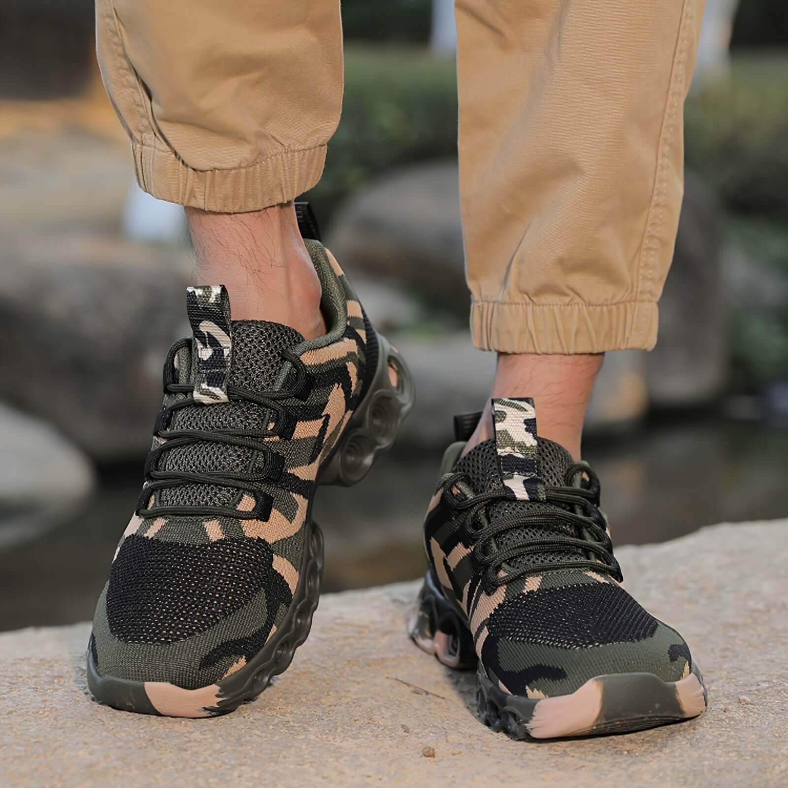 Men's Casual Camouflage Mesh Sneakers | Breathable Fabric Camo Colors