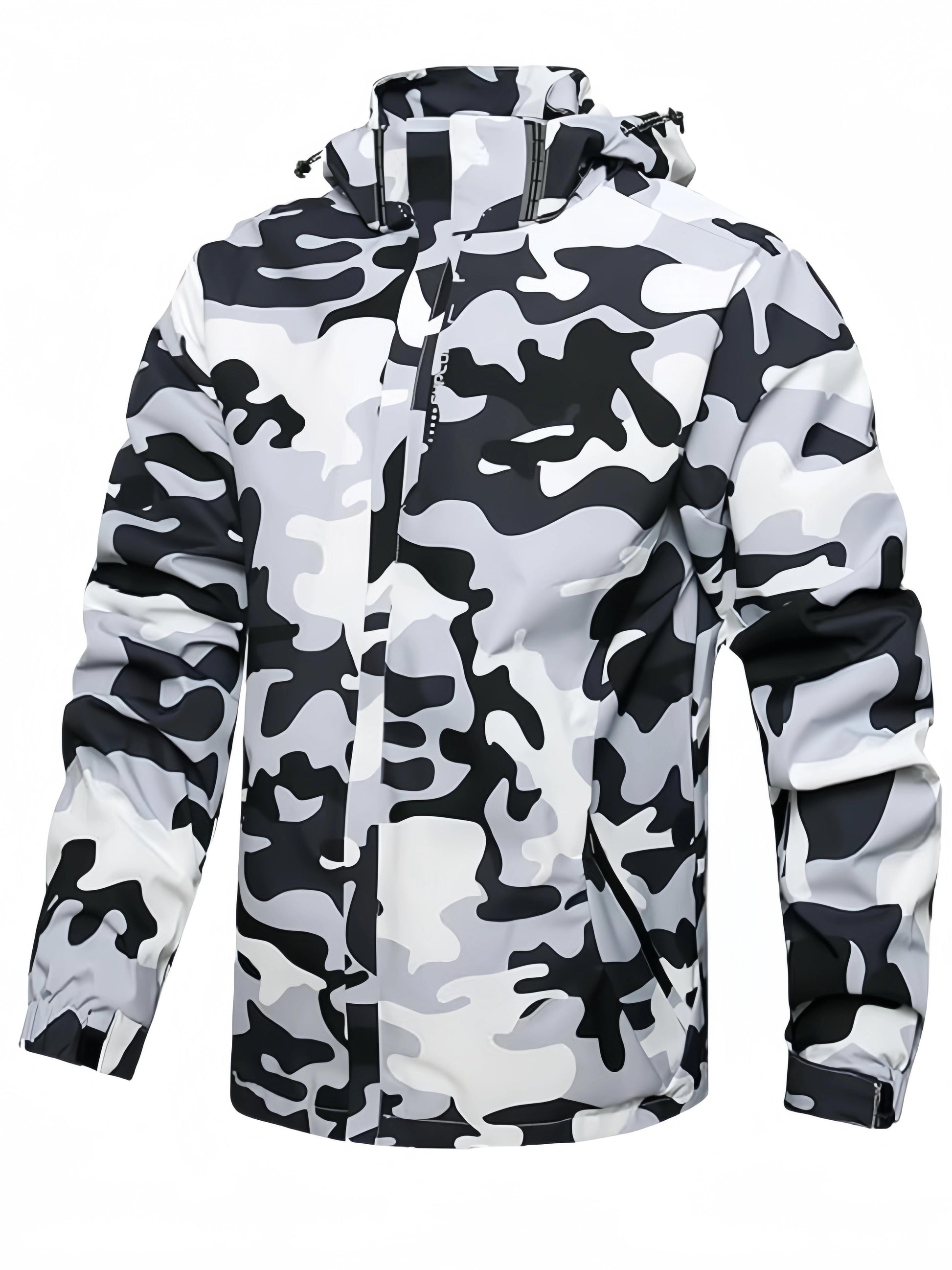 Men's Camo Hooded Jacket in Khaki / Ivory White Camo Colors