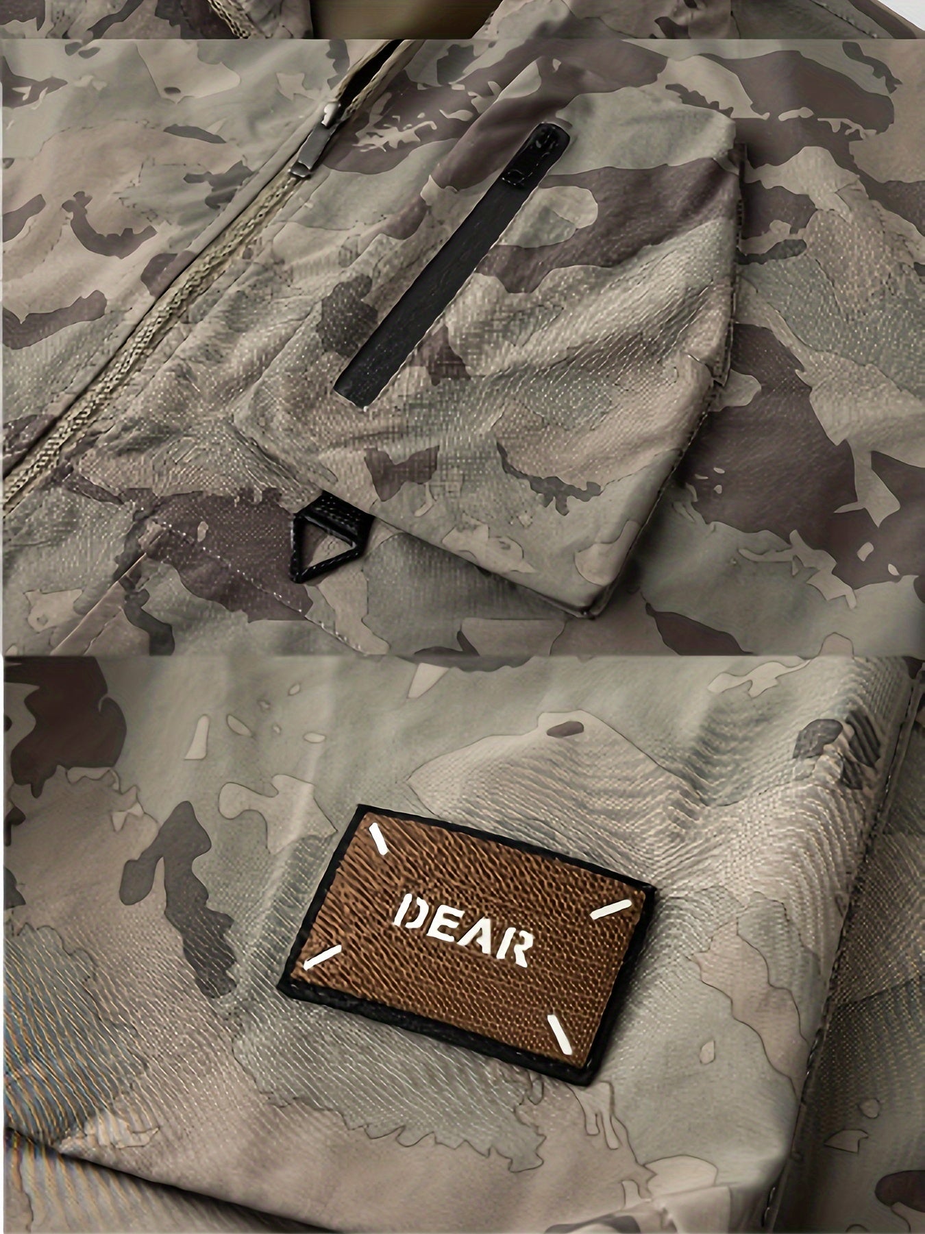 Men's Camo Windbreaker Jacket with a Hood | Multi Pocket Cargo Jacket Camo Colors