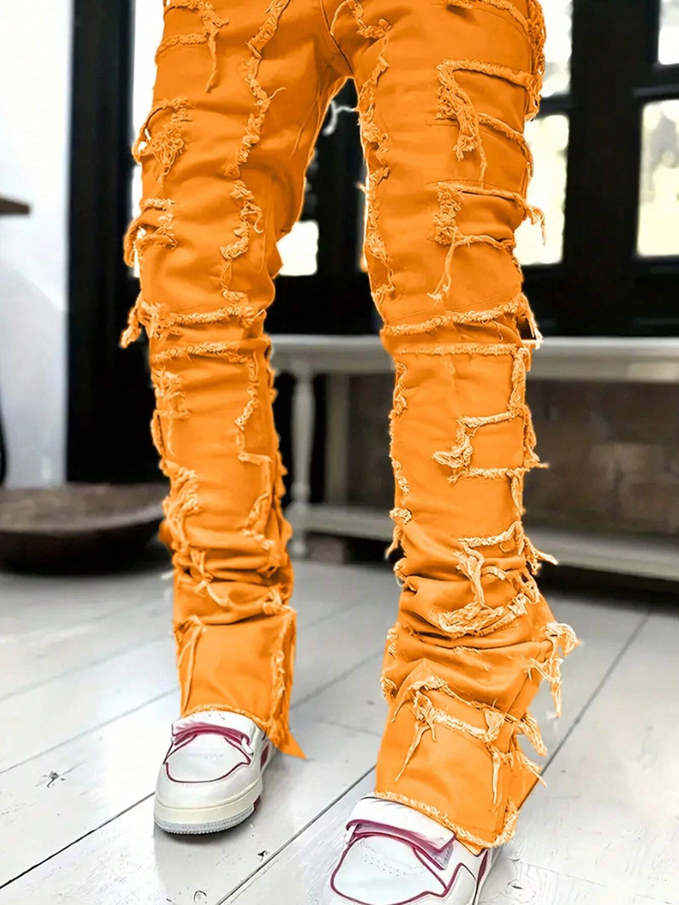 Men's Camo Print Ripped Jeans Camo Colors