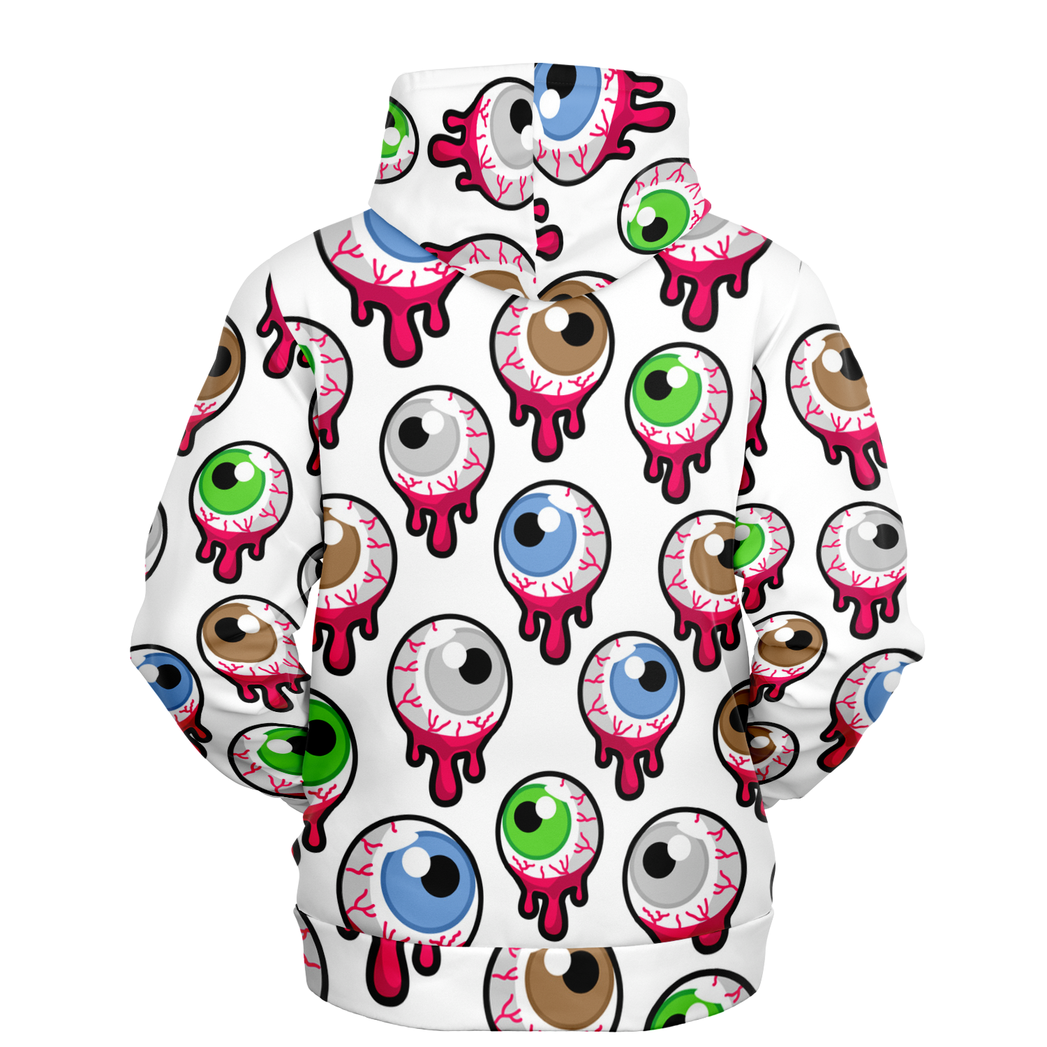 Bloody Zombie Hoodie with Alien Eyeballs on White Background Camo Colors