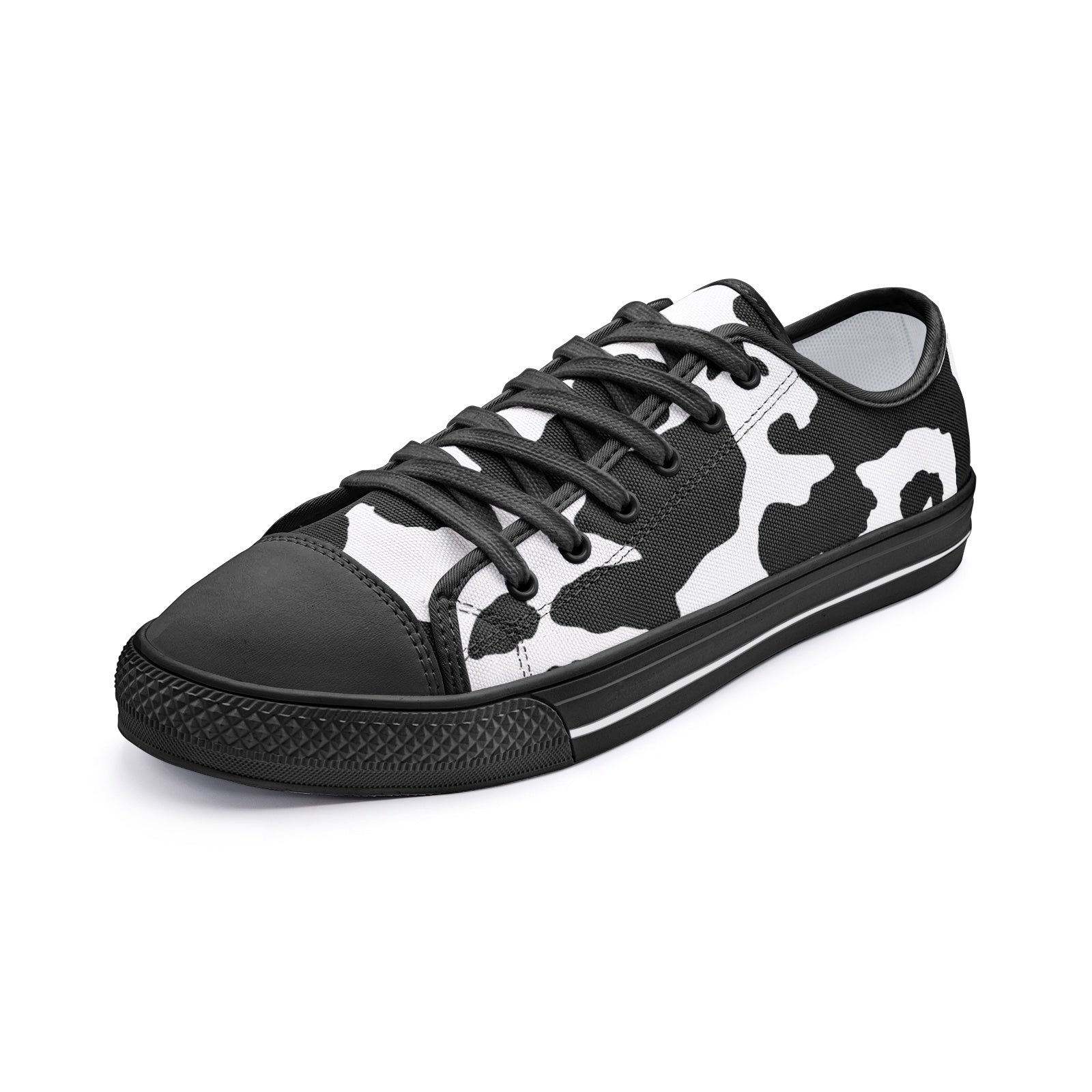 Camo Shoes | Low Top Canvas | Black & White Camouflage Camo Colors