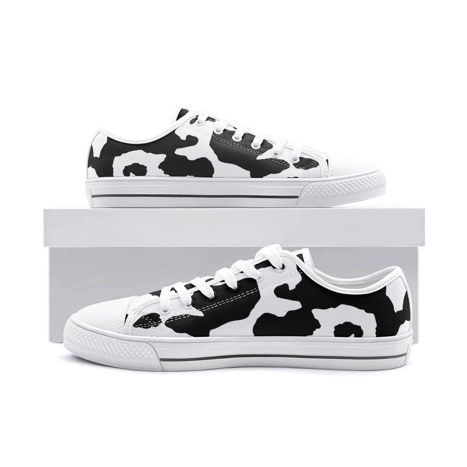 Camo Shoes | Low Top Canvas | Black & White Camouflage Camo Colors