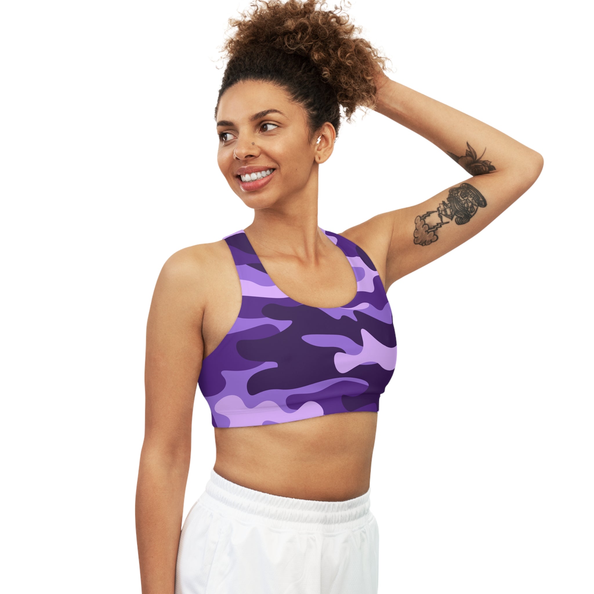 Camo Bra | Purple, Blue and Mauve Sports Camouflage Camo Colors