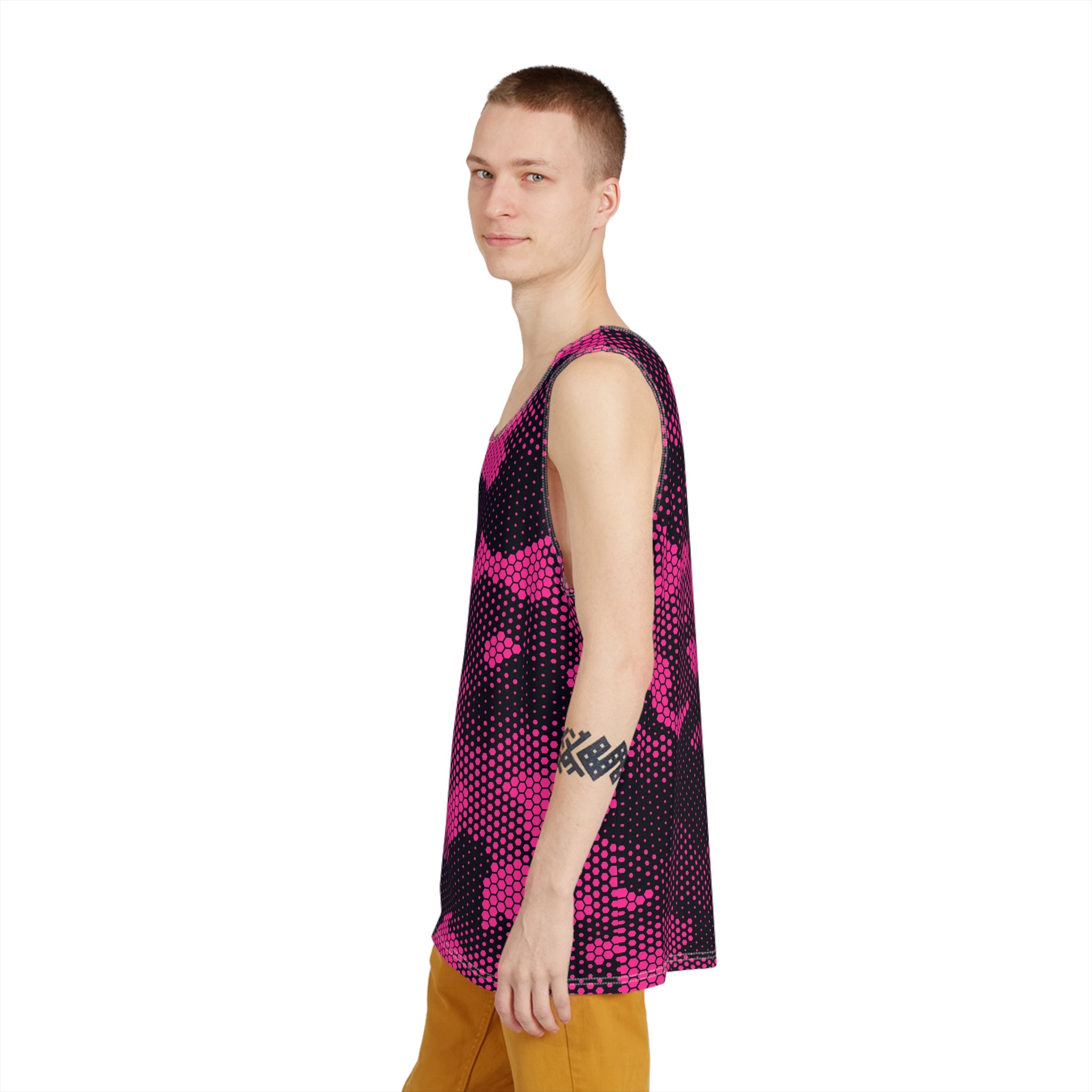 Men's Camo Tank Top | Digital Pink Camouflage | Loose Fit Camo Colors