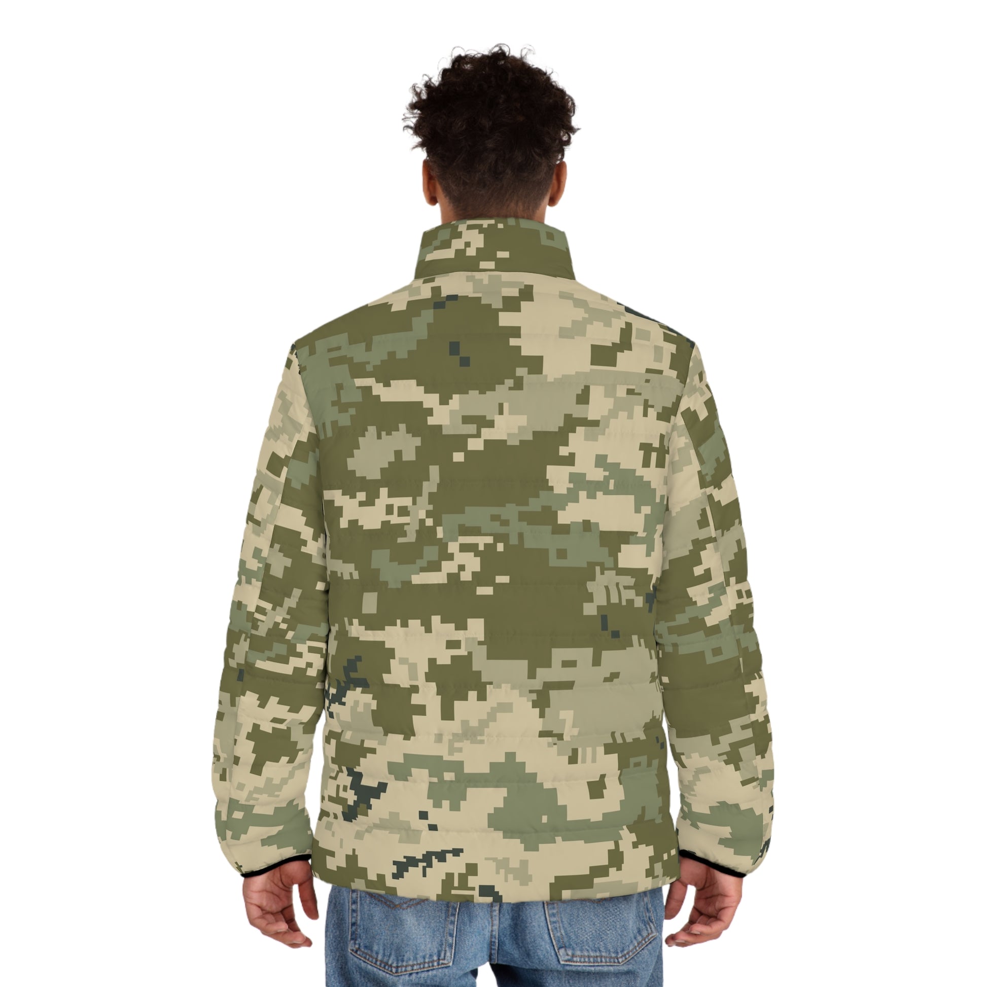 Ukraine Military Green Camo Puffer Jacket For Men Camo Colors