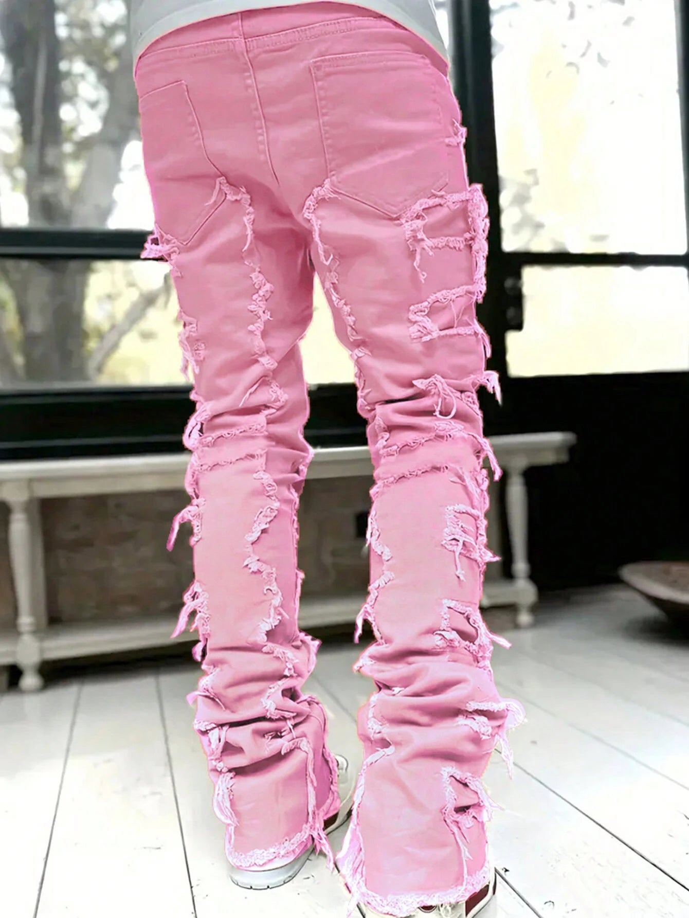 Men's Camo Print Ripped Jeans Camo Colors