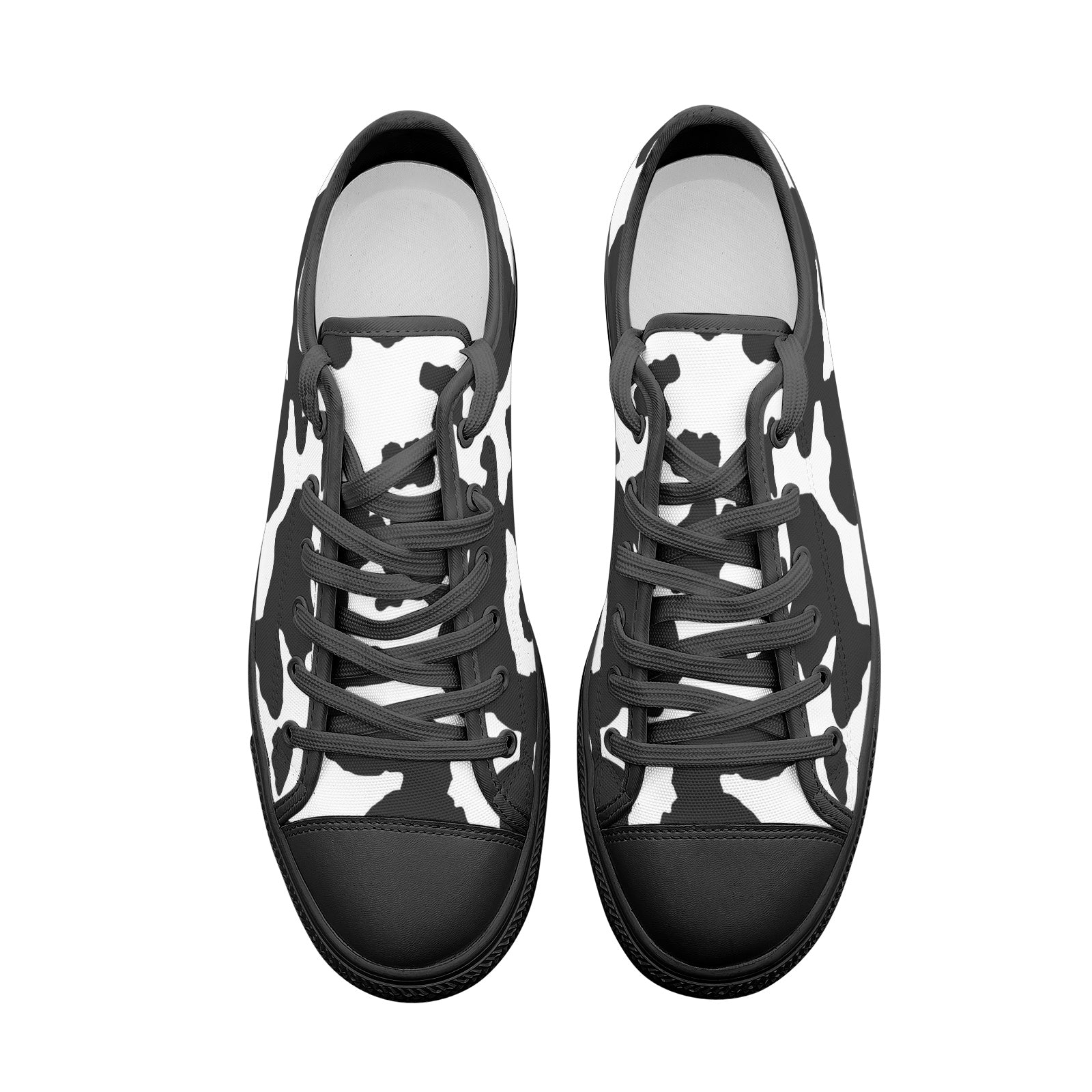 Camo Shoes | Low Top Canvas | Black & White Camouflage Camo Colors