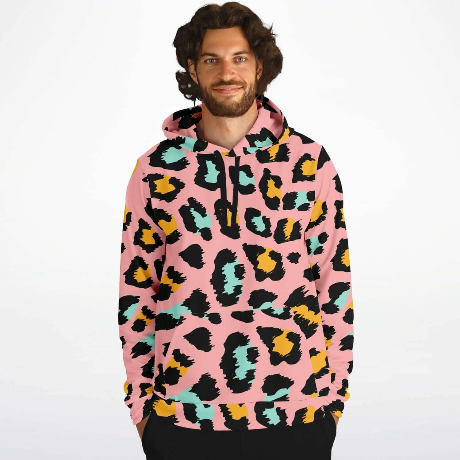 Leopard Print Hoodie | Pink Panther in Black & Yellow | Camo Colors