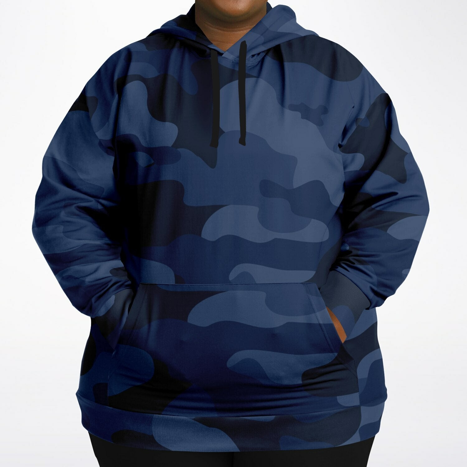 Plus-size Camo Hoodie in Deep Blue Camouflage Print | Camo Colors