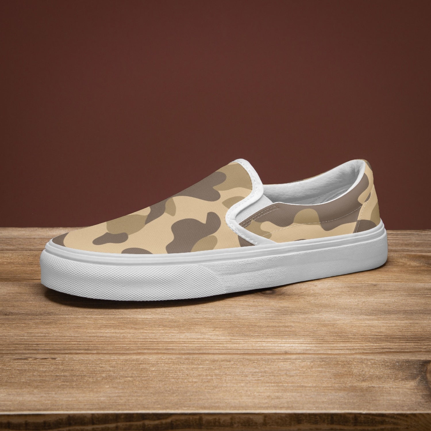 Camo Slip-On Shoes | Khaki Camouflage Camo Colors