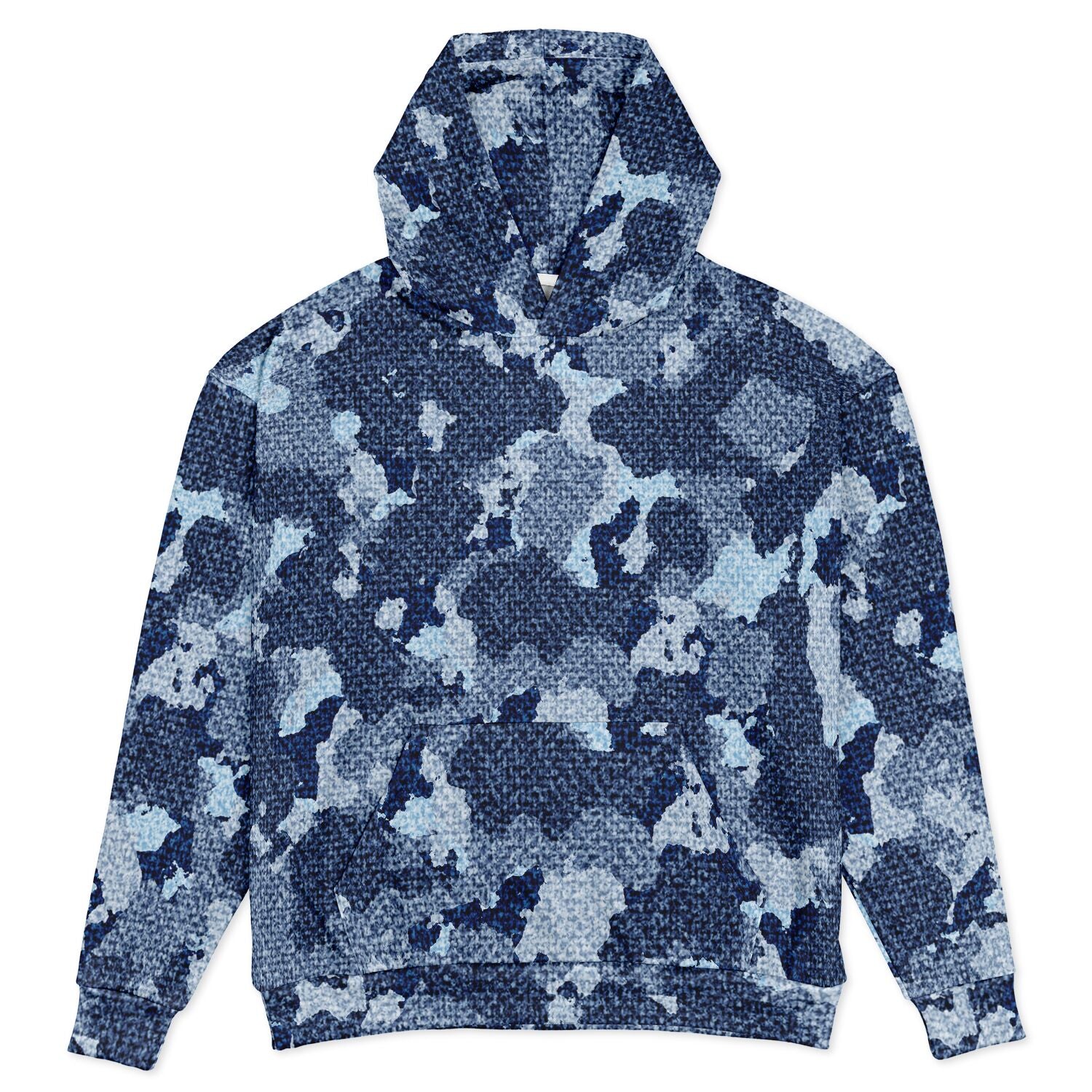 Denim Oversized Hoodie | Blue Camouflage Cloth Pattern | Camo Colors