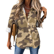 Women's Button-Up Camo Shirt | Khaki Camouflage Camo Colors