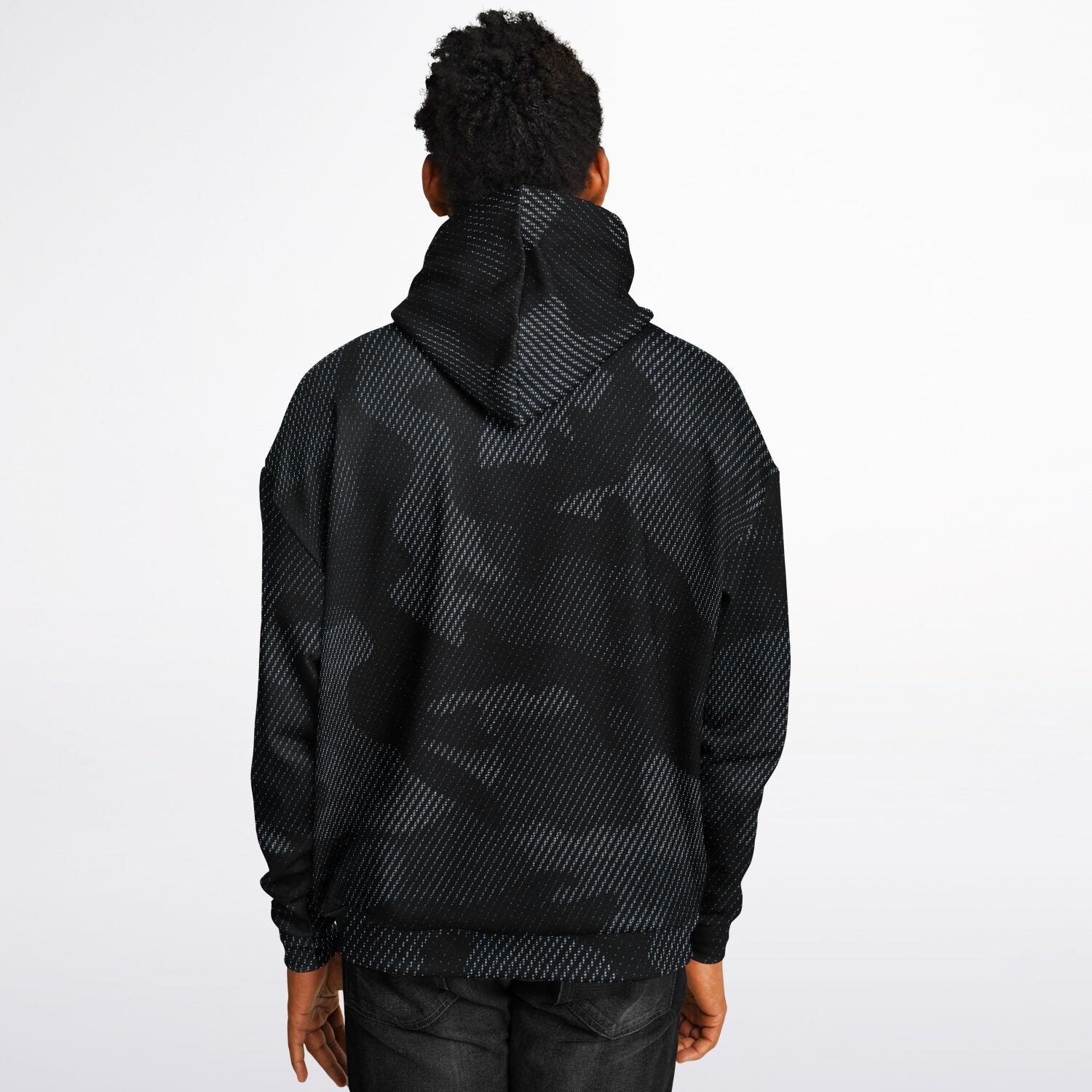 Black Oversized Hoodie | Camouflage Uniform Cloth Pattern | Camo Colors