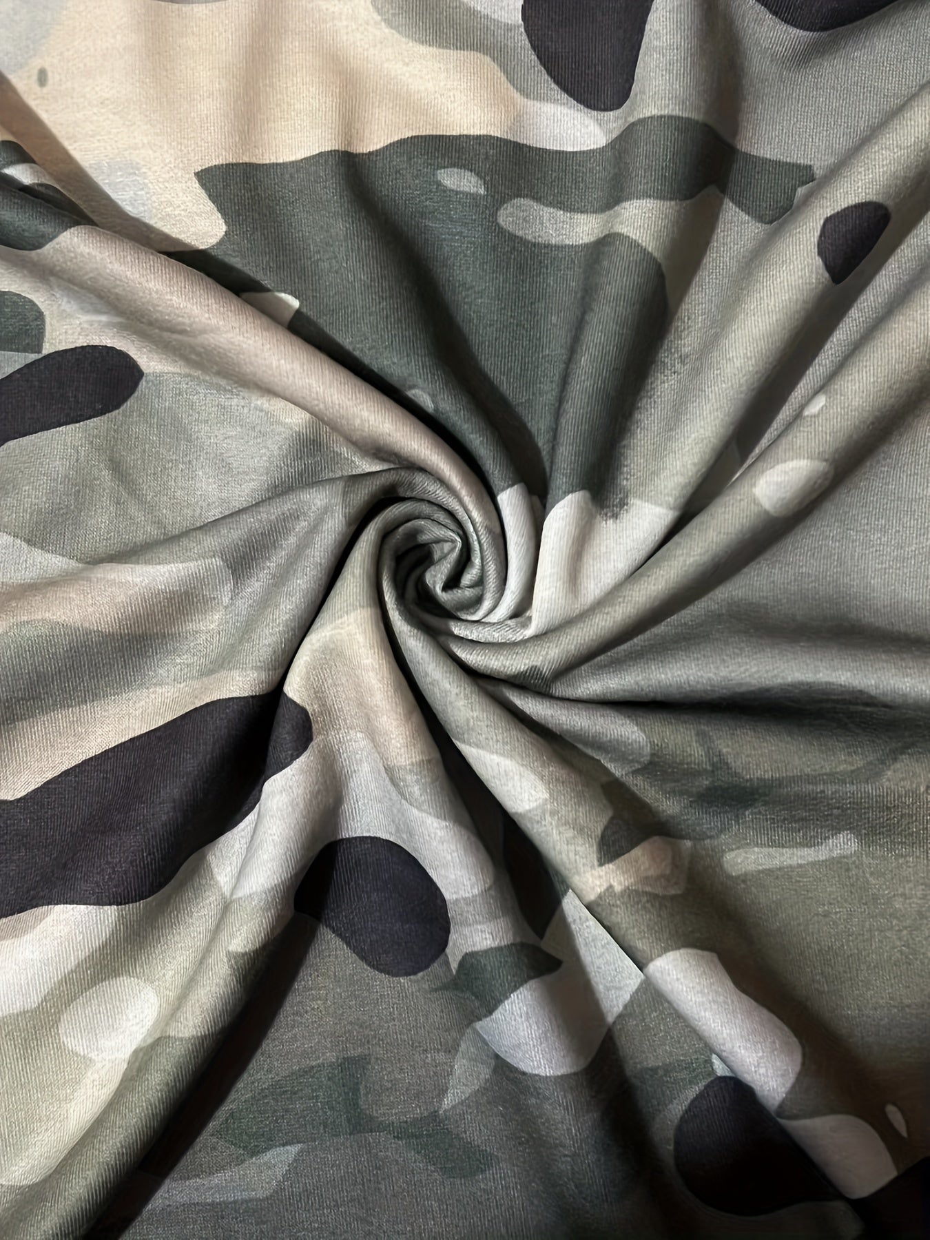 Men's Camouflage Pattern Lace-Up Short Sleeve Hoodie | Camo Colors