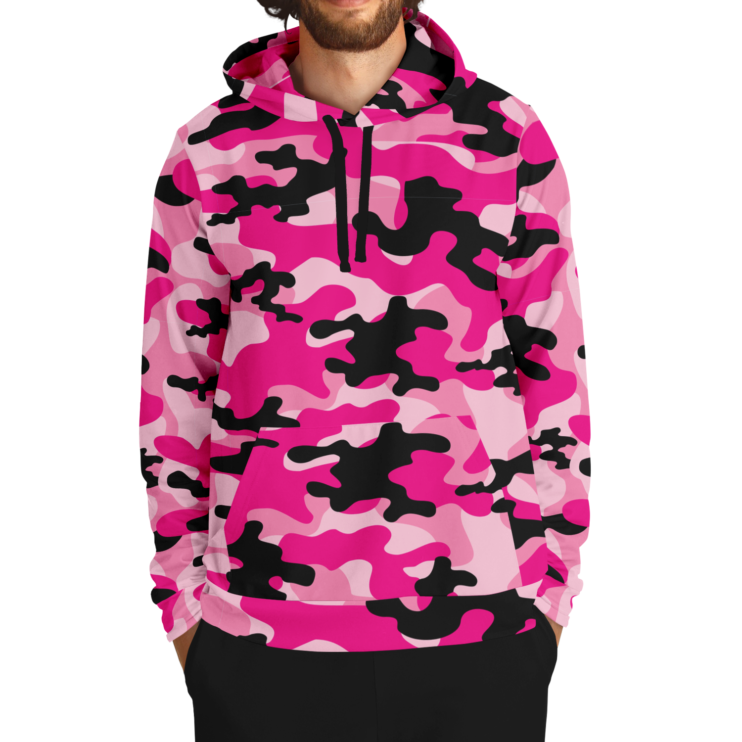 Pink Camo Hoodie | Candy, Black, & Cerise Mixed Camouflage Camo Colors