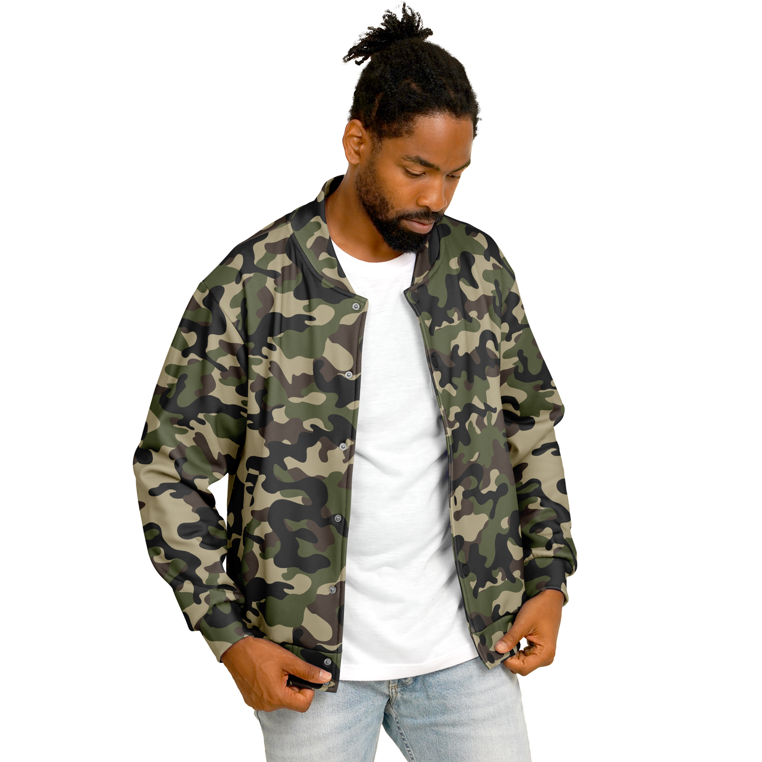 Military Brown Camo Jacket | Heavyweight Baseball Style Camo Colors