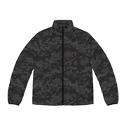 Black Camo Puffer Jacket For Men | Army Camouflage Camo Colors