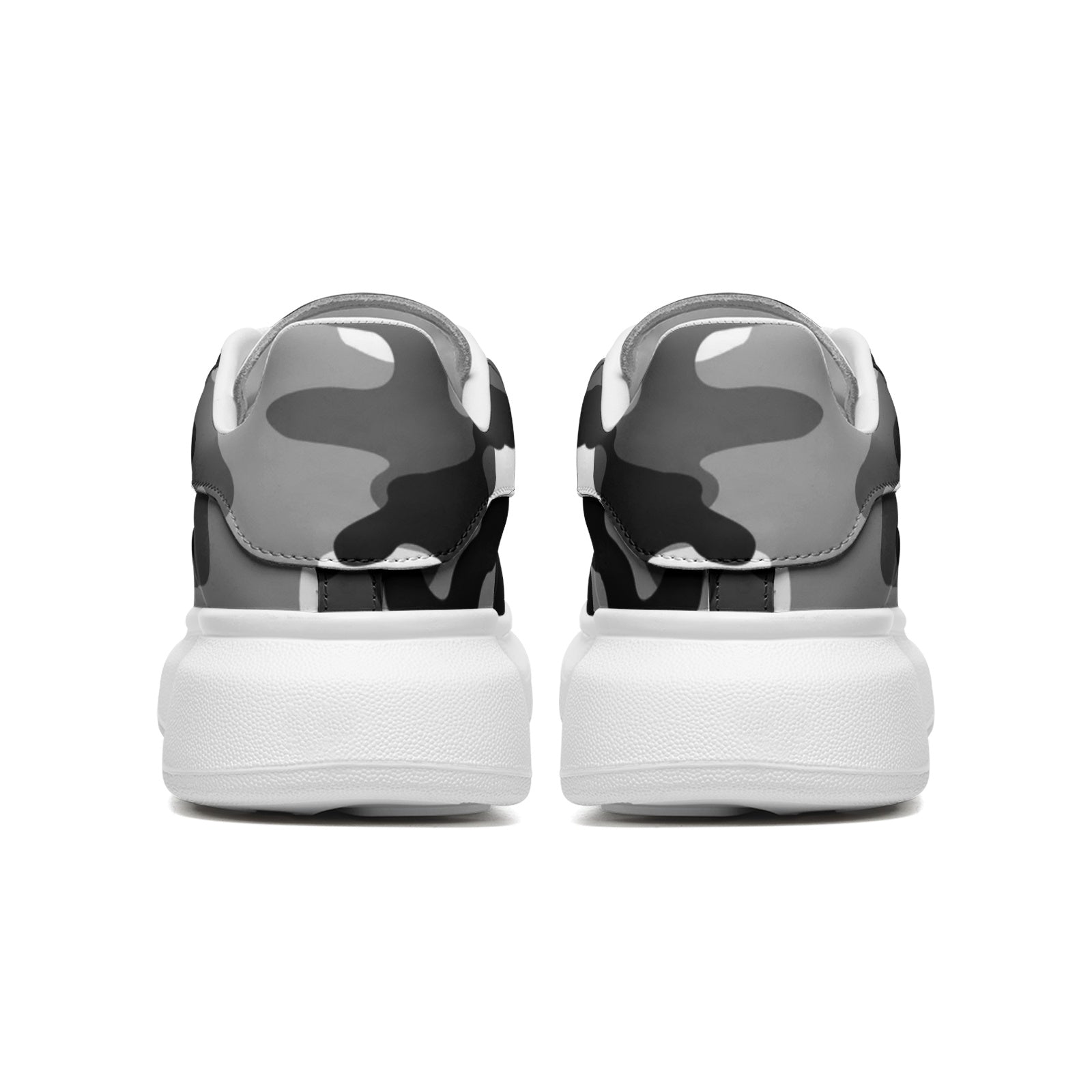 Oversized McQueen Sneakers | Gray, Black, & White Camouflage Camo Colors