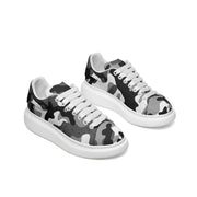 Oversized McQueen Sneakers | Gray, Black, & White Camouflage Camo Colors