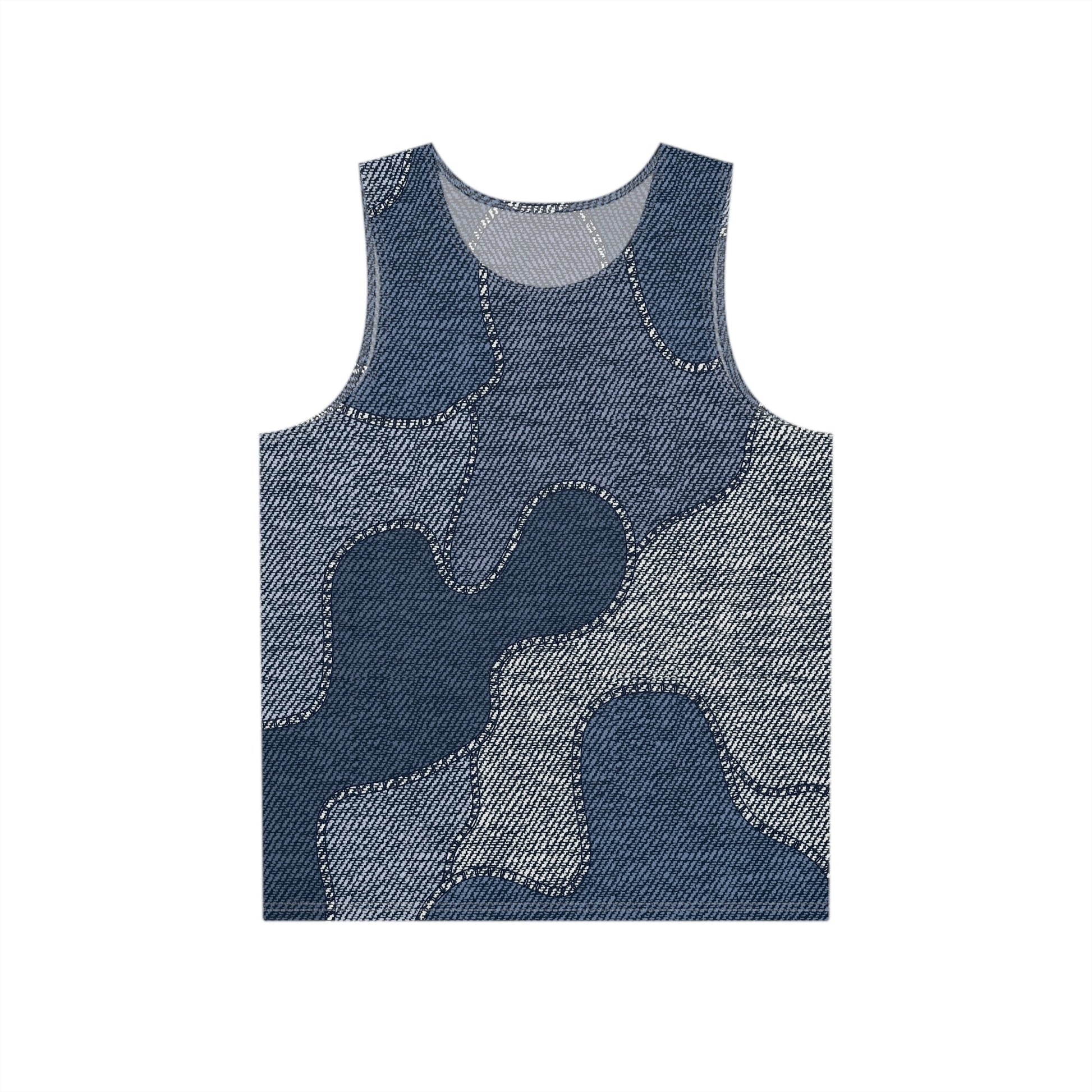 Men's Tank Top - Denim Texture Camo Print - Casual Summer Wear | Camo Colors