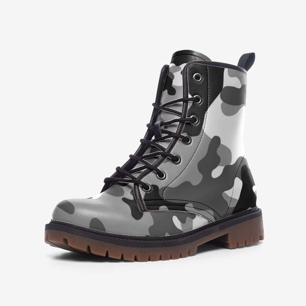 Camo Boots | Leather Camouflage in Gray, Black, and White Camo Colors