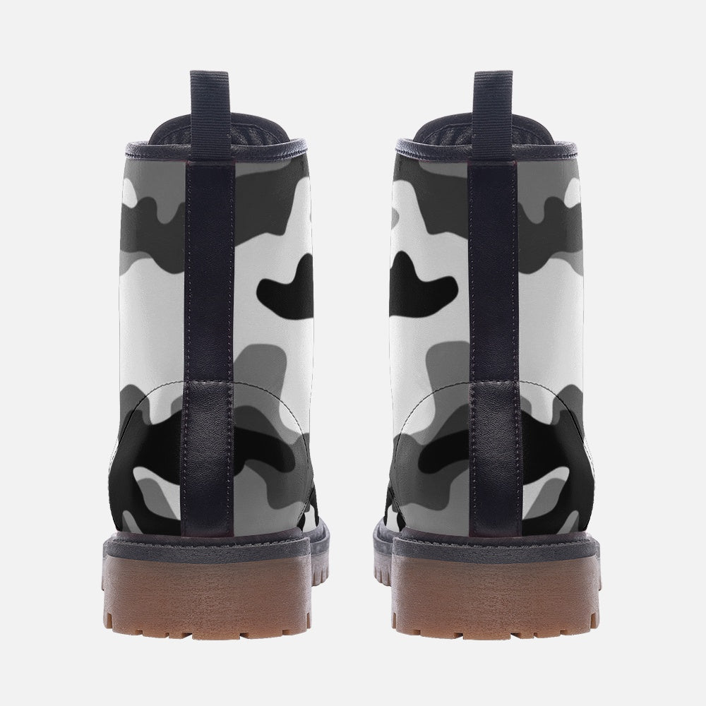 Camo Boots | Leather Camouflage in Gray, Black, and White Camo Colors