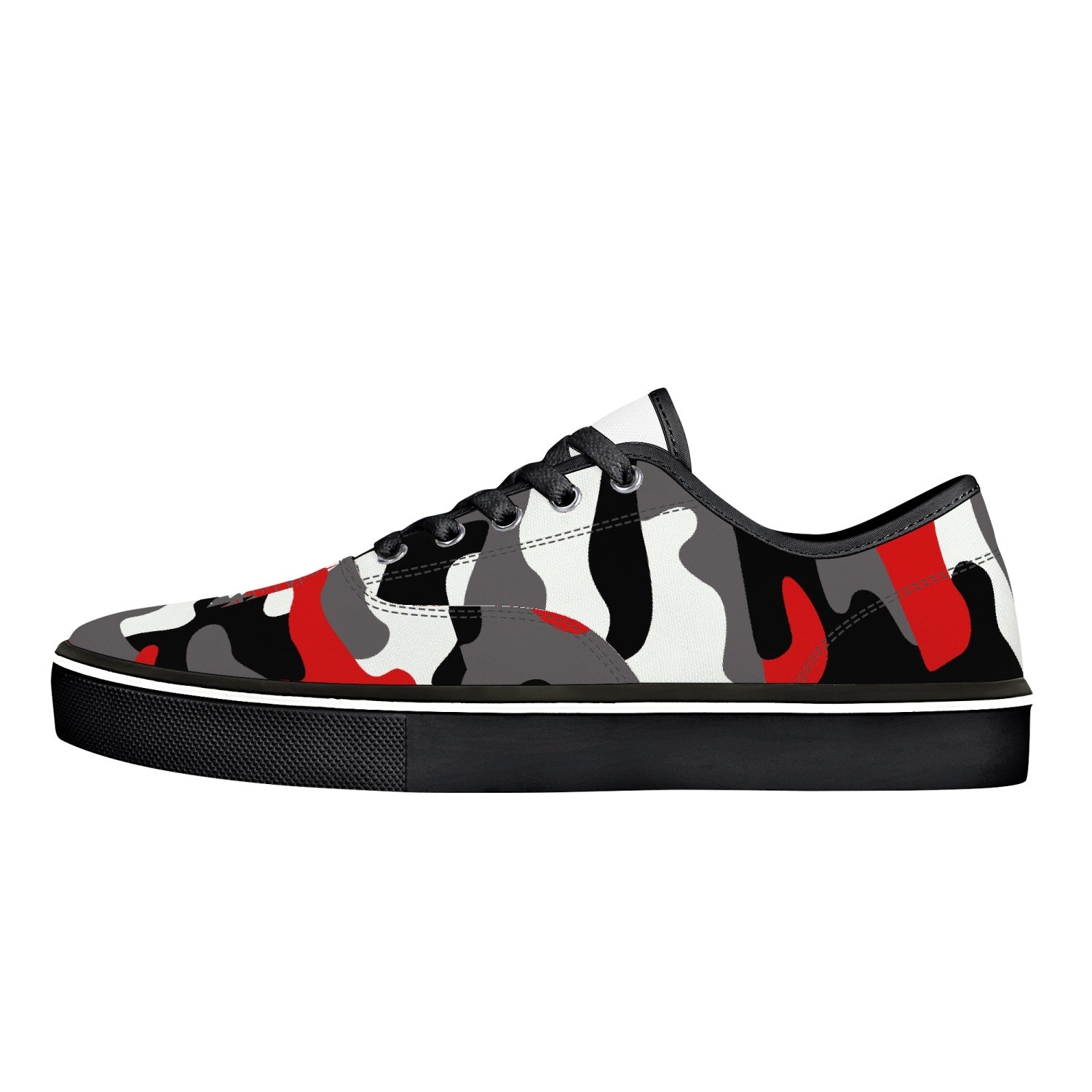 Camo Skate Shoes | Red, Black, and White Camouflage Camo Colors