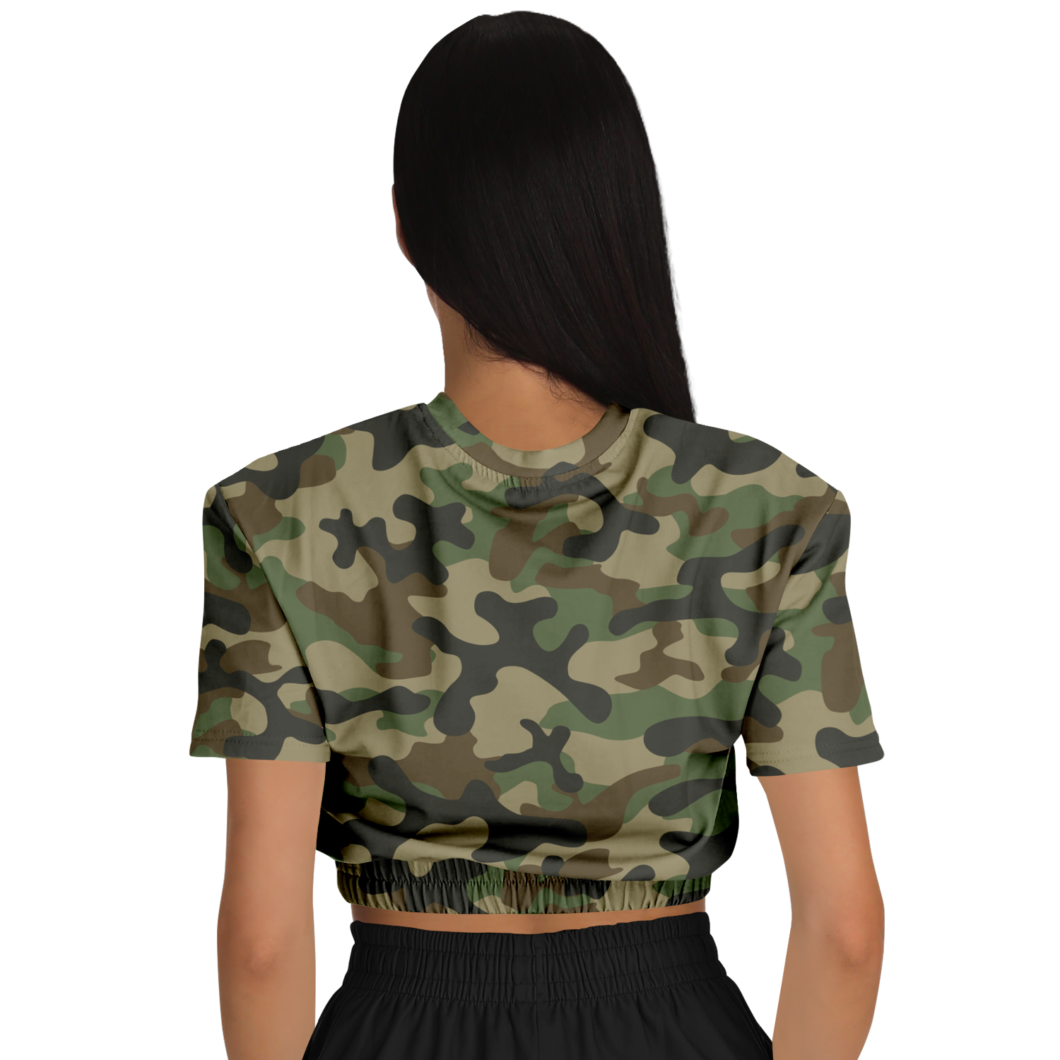 Camo Crop Top Sweatshirt | Military Brown Camo Colors