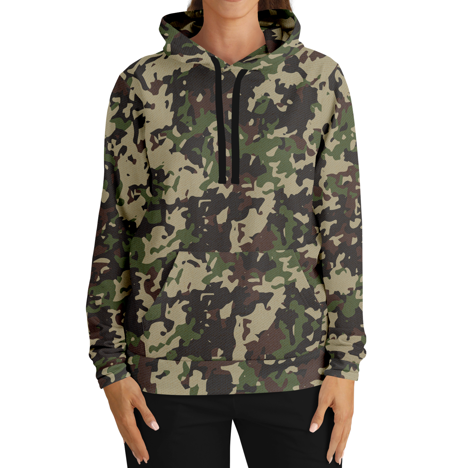 Military Brown Hoodie | Khaki, Gray and Lava Mixed Camo Camo Colors