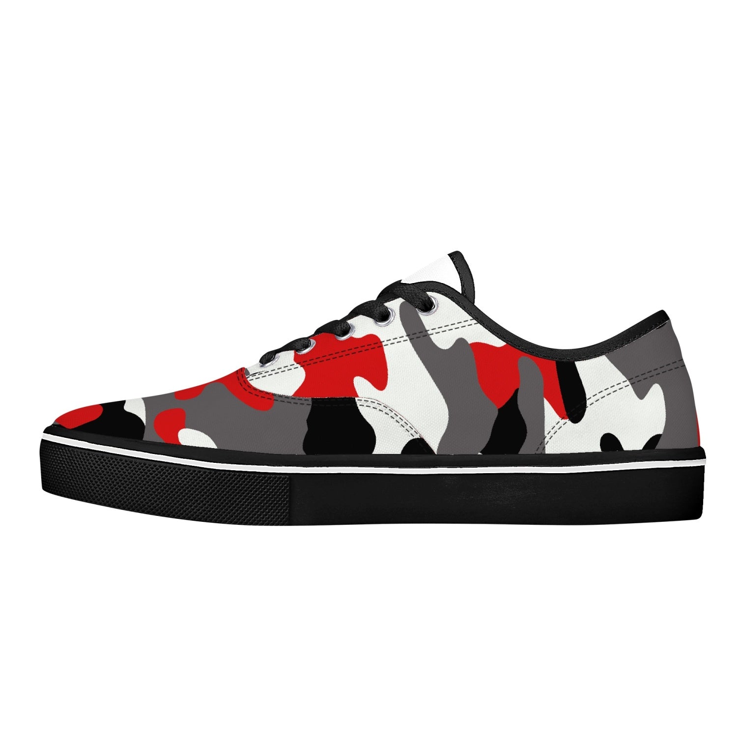Camo Skate Shoes | Red, Black, and White Camouflage Camo Colors