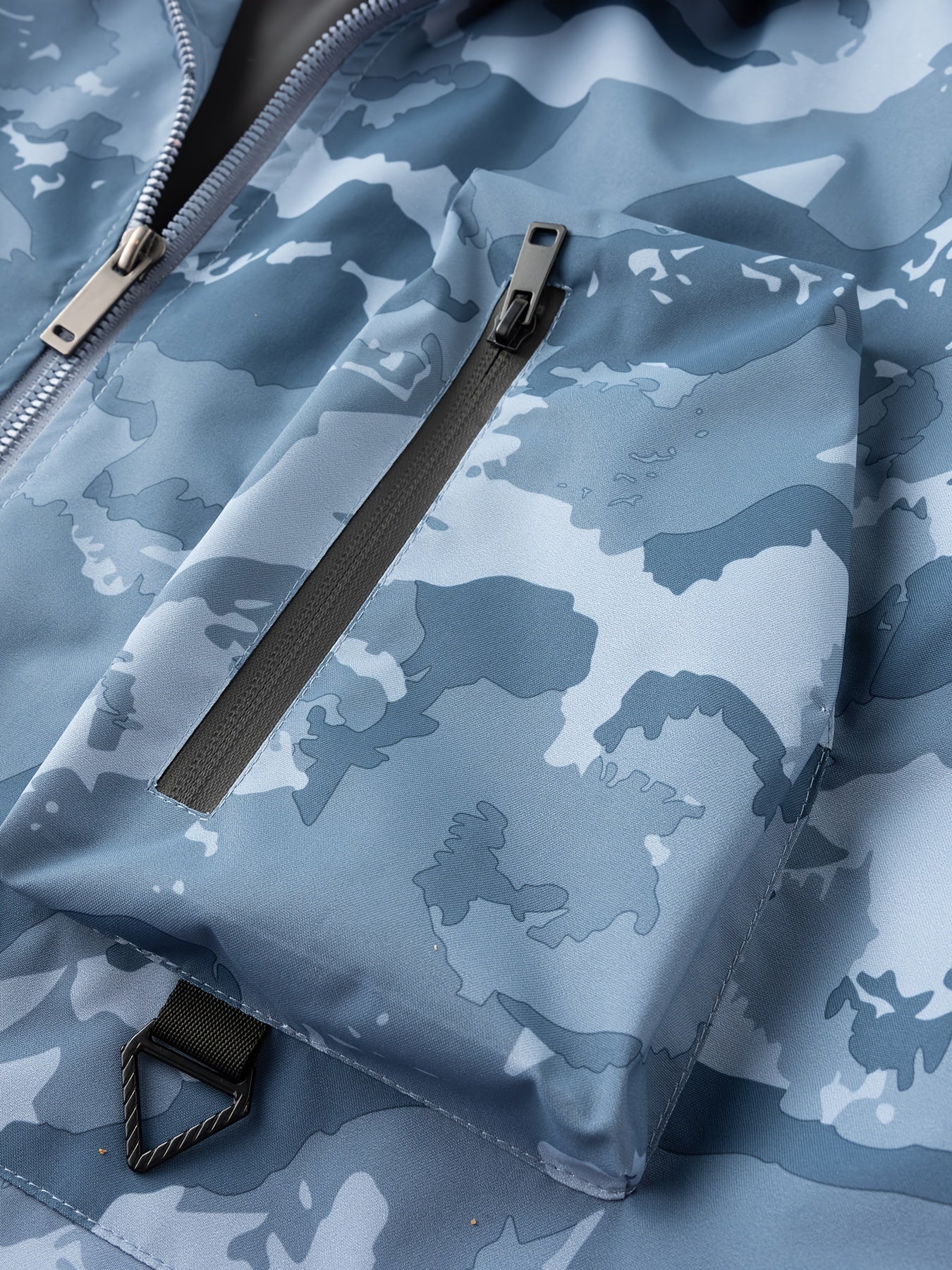 Men's Camo Windbreaker Jacket with a Hood | Multi Pocket Cargo Jacket Camo Colors