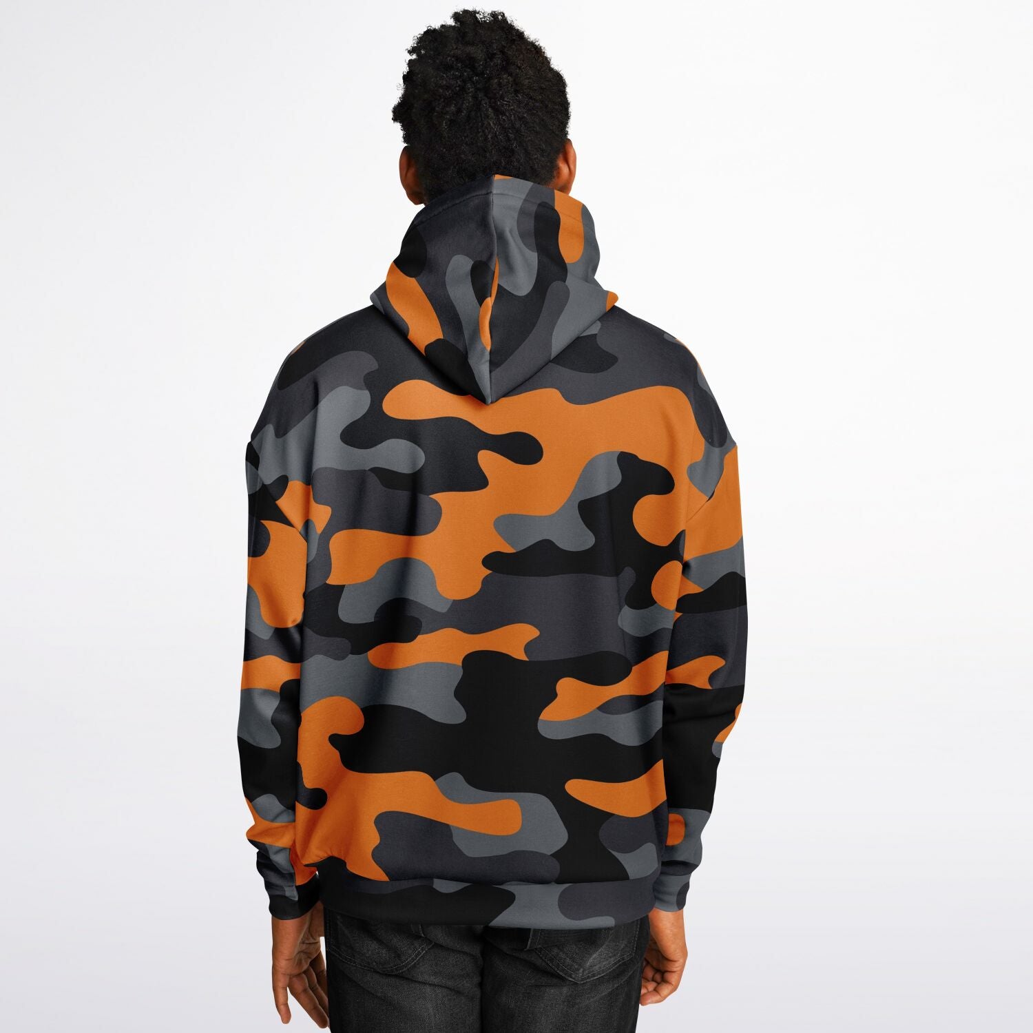 Oversized Camo Hoodie | Orange, Gray and Black | Camo Colors