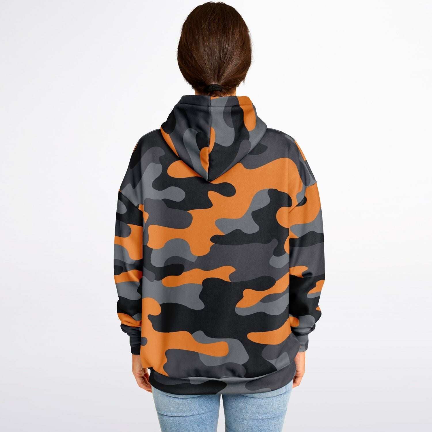 Oversized Camo Hoodie | Orange, Gray and Black | Camo Colors