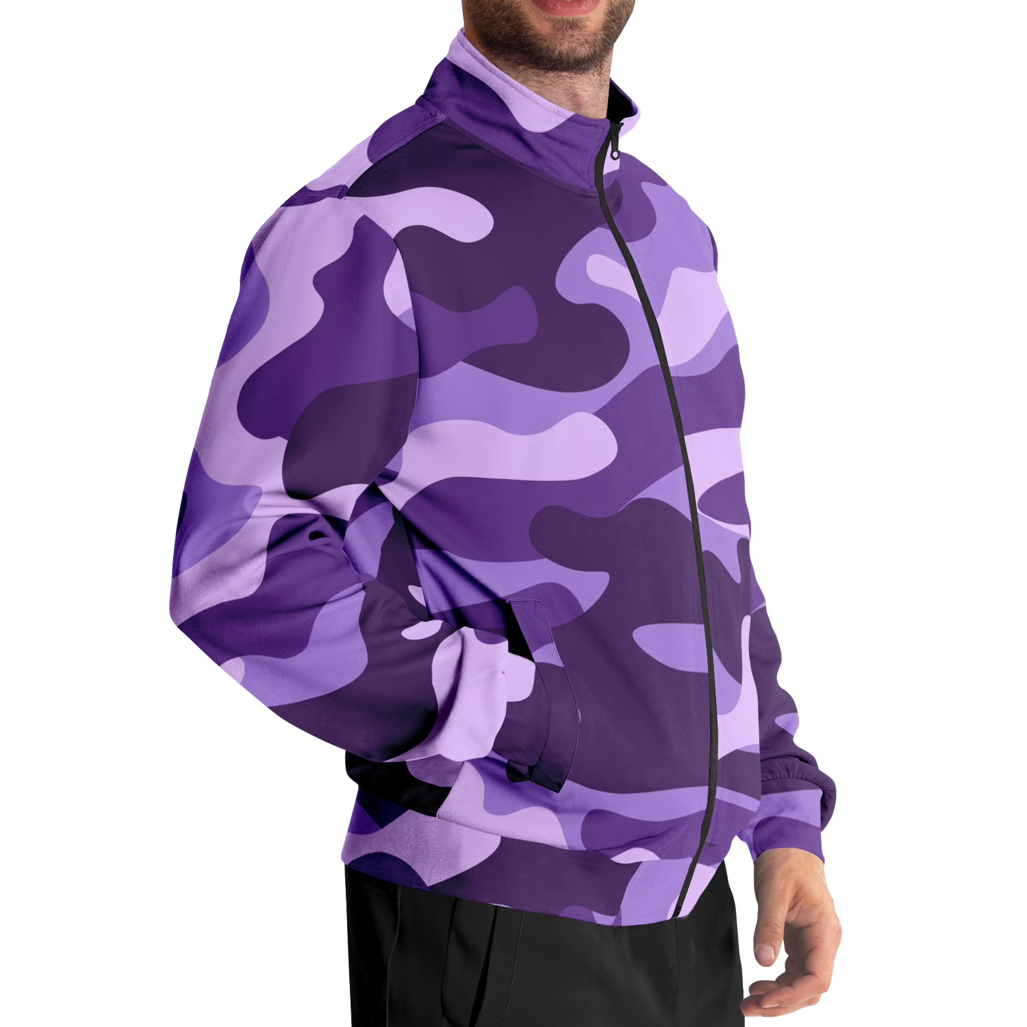 Camo Track Jacket | Purple, Blue and Mauve Camouflage Camo Colors
