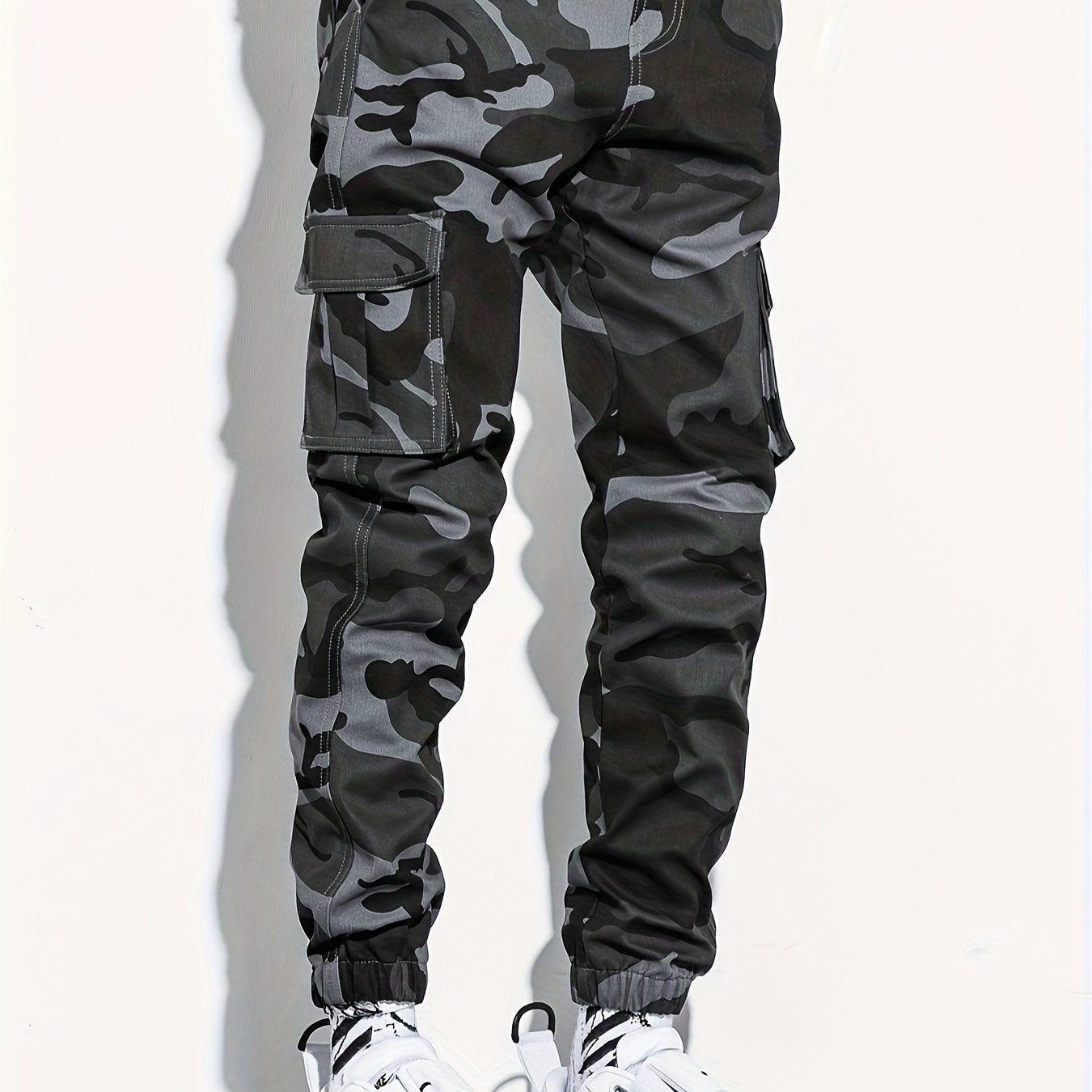 Men's Camo Cargo Cropped Pants With Multi Pockets | Vintage Style Camo Colors