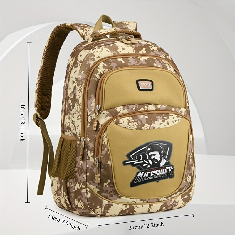 Fashion Camouflage Print Knapsack | Casual Large Capacity Camo Colors