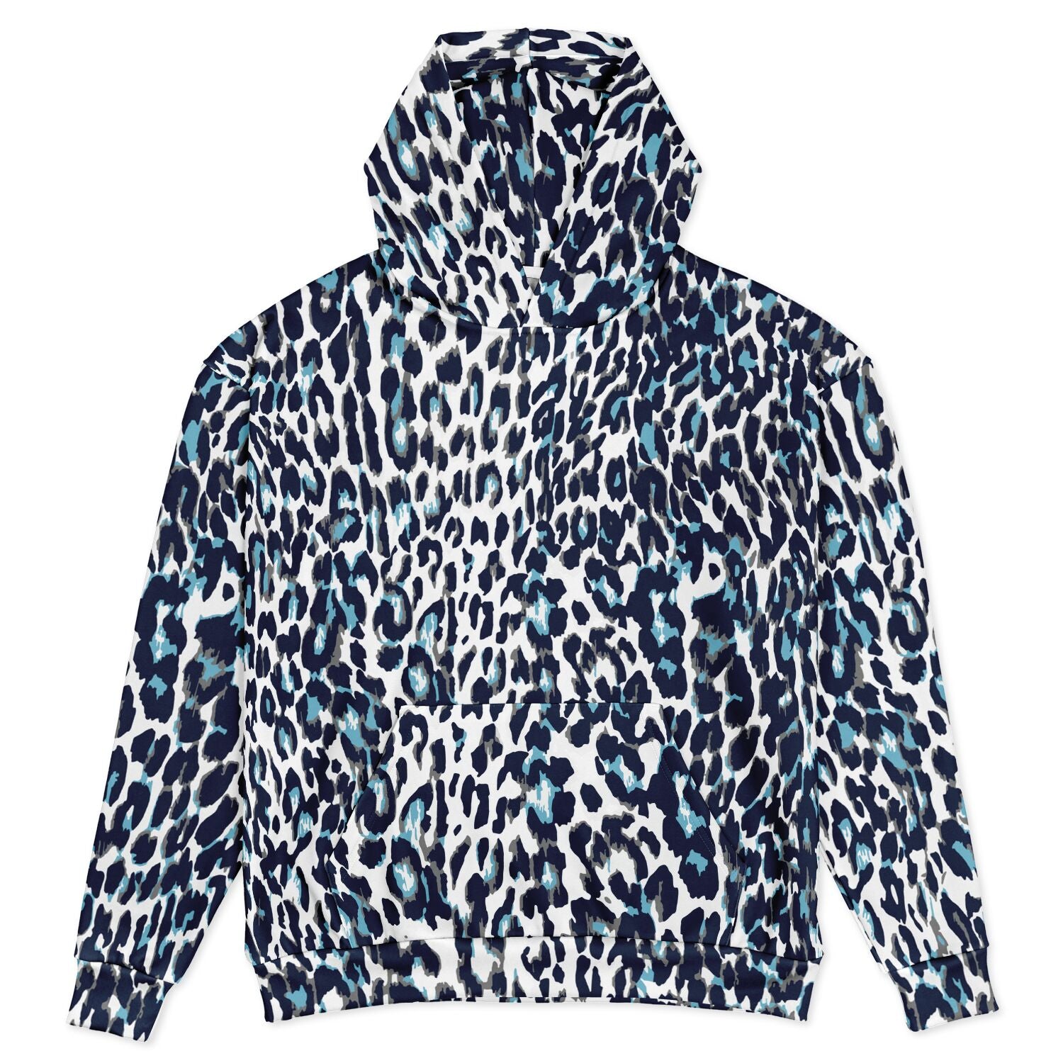 Oversized Leopard Hoodie – Blue and White | Camo Colors
