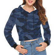 Cropped Camo Hoodie | Regular Fit | Deep Blue Camouflage Camo Colors