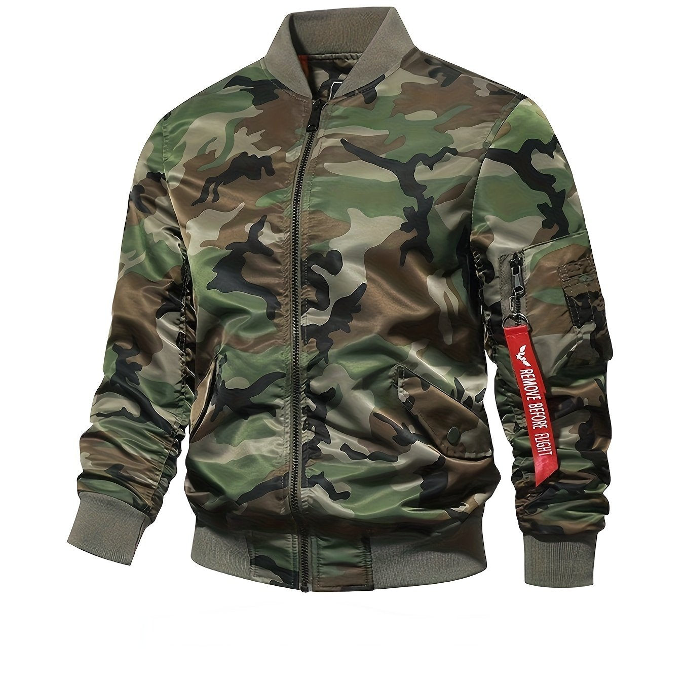 Men's Zippered Jacket | Windproof Warm Baseball Streetwear Camo Colors